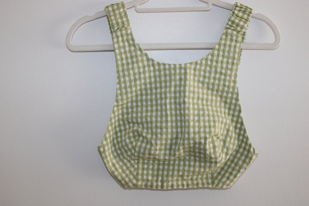 Zara Green Gingham Crop Top