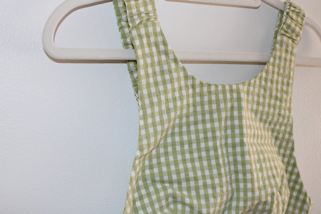 Zara Green Gingham Crop Top