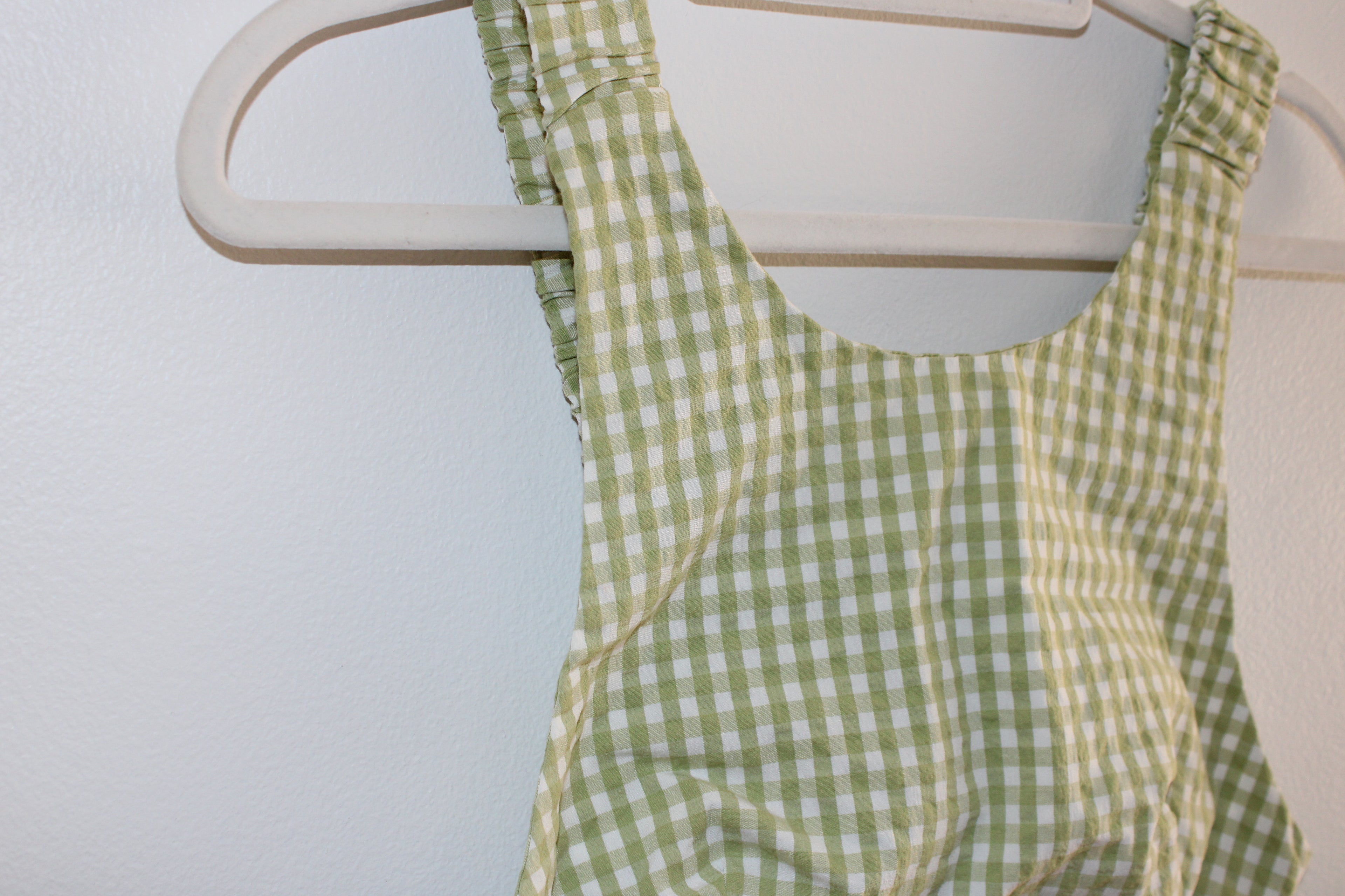 Zara Green Gingham Crop Top