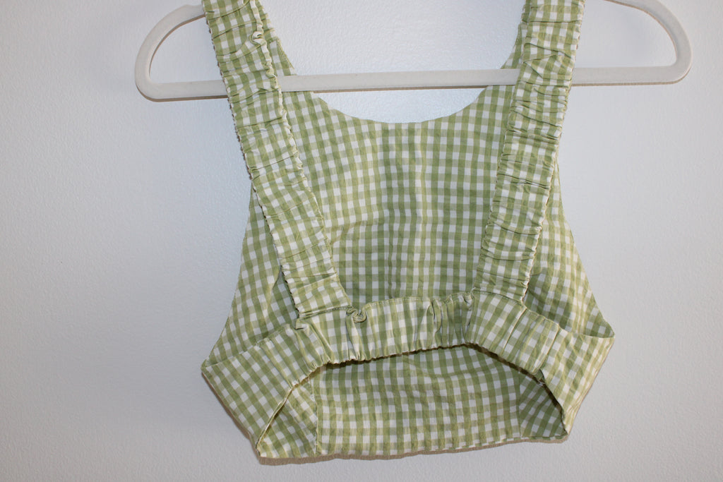 Zara Green Gingham Crop Top