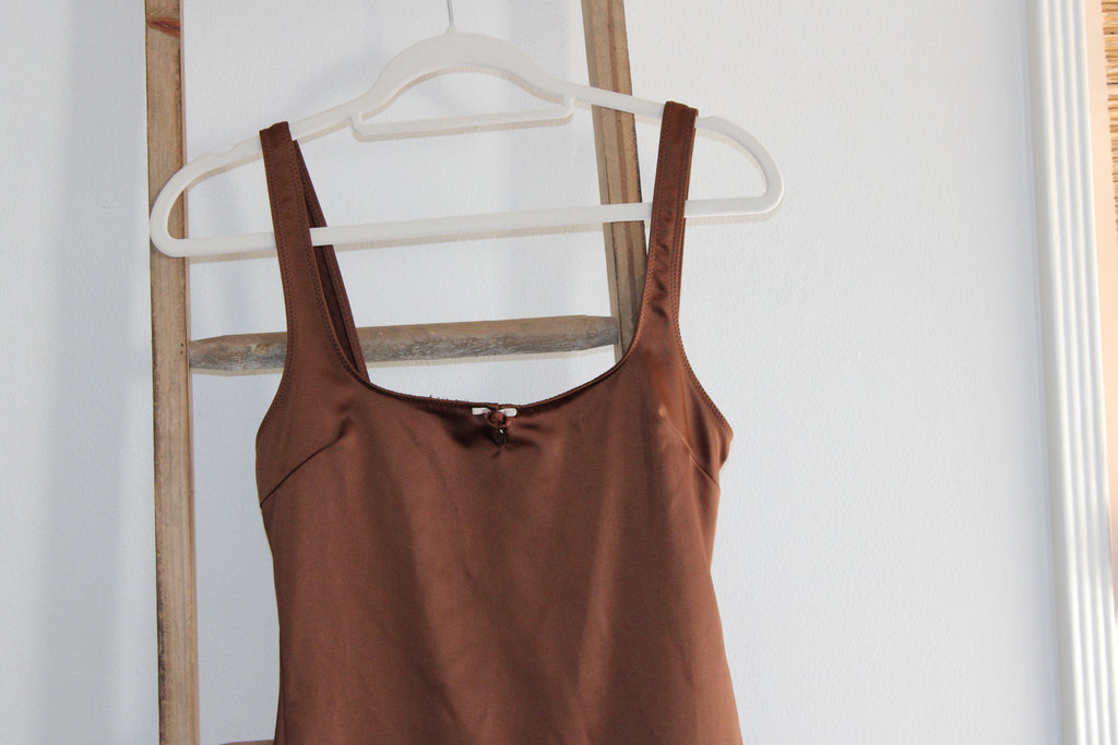 Zara Brown Satin Mini Dress