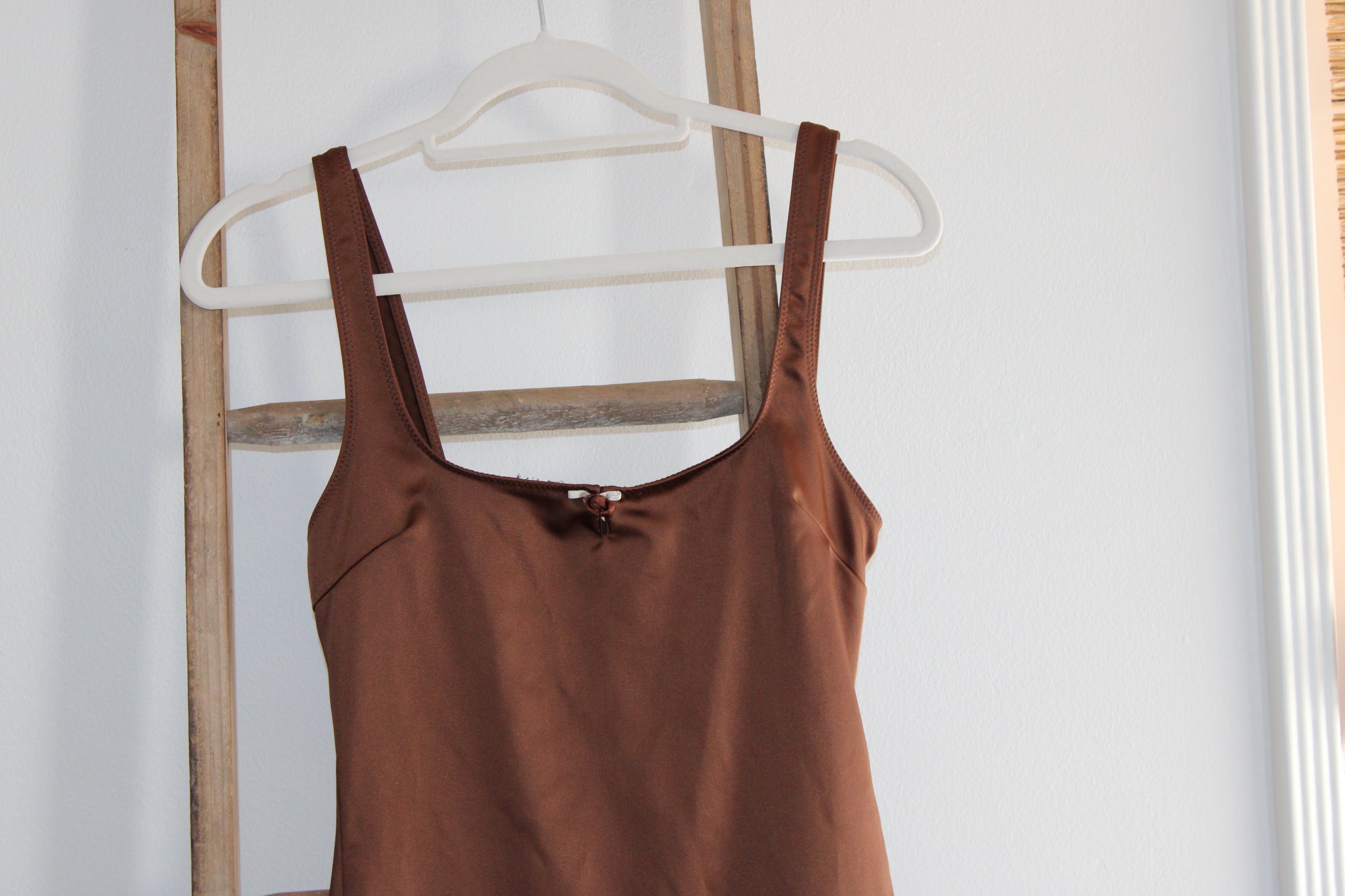Zara Brown Satin Mini Dress