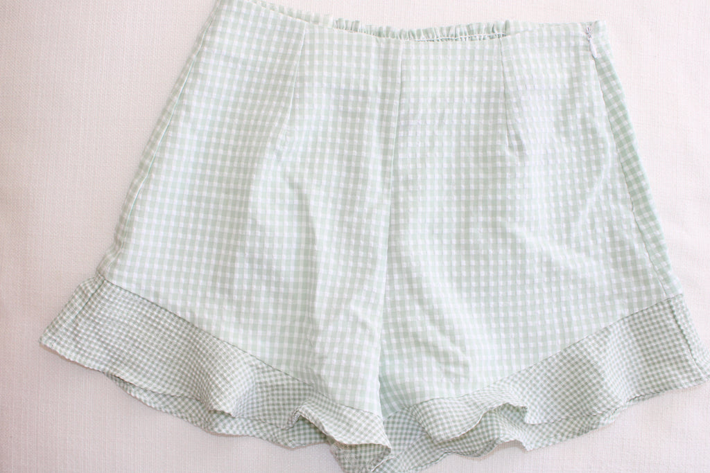 BlankNYC Green Gingham Shorts