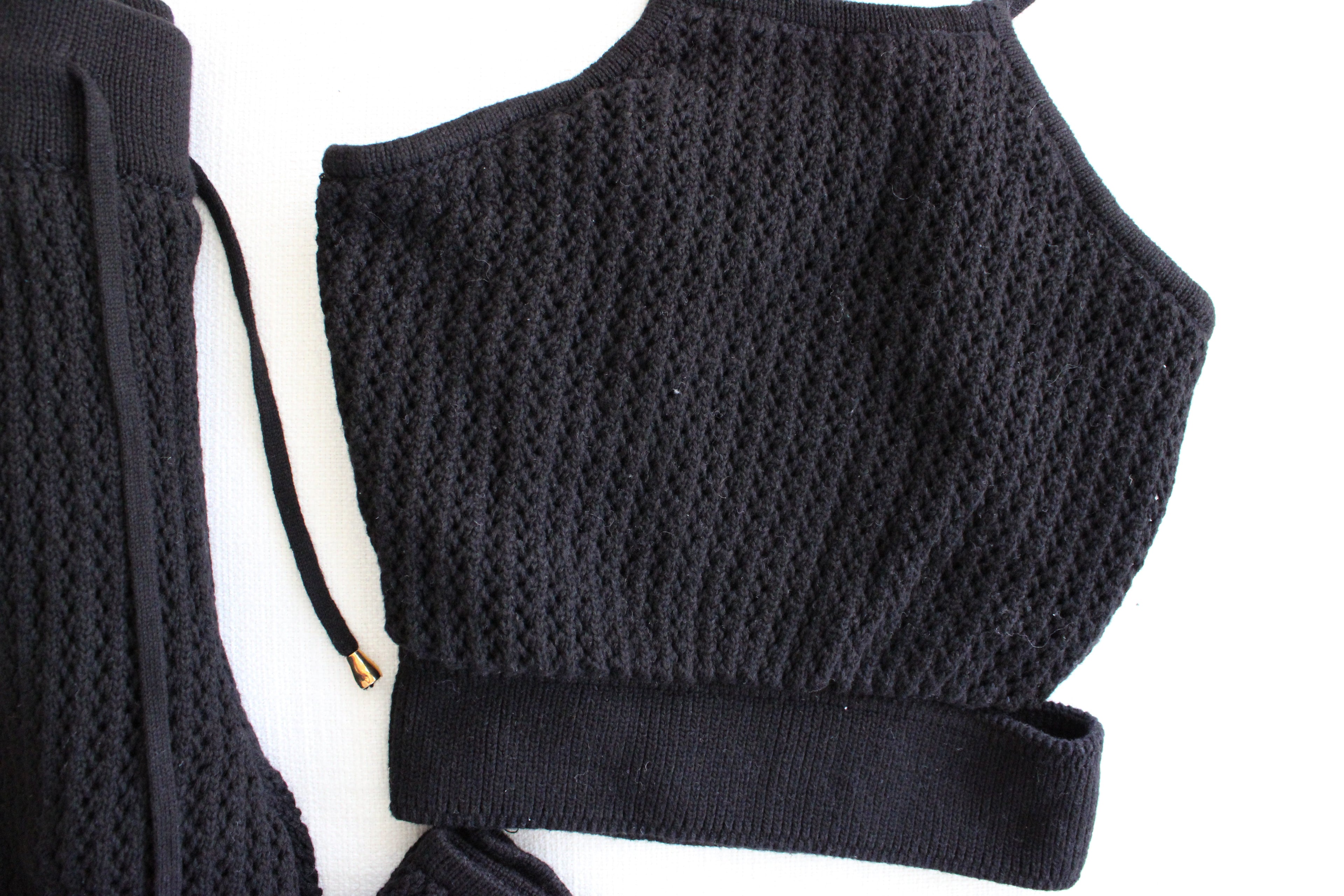 Runaway Crochet Black Beach Set