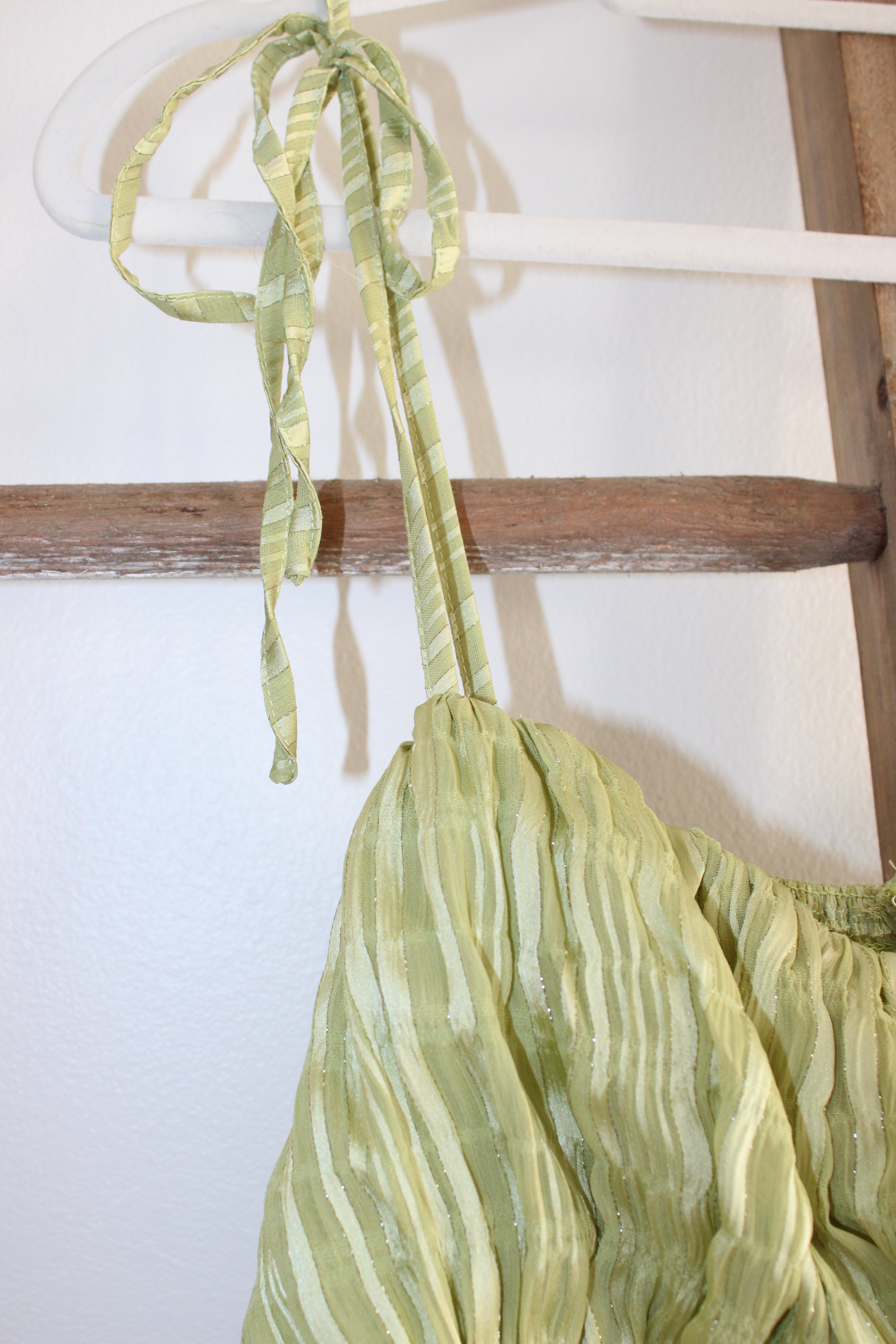 Lulu's Green Pleated Maxi Dress