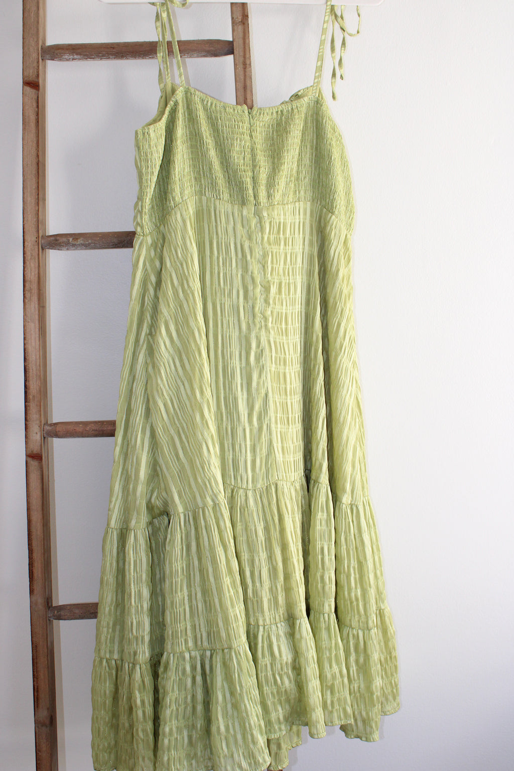 Lulu's Green Pleated Maxi Dress