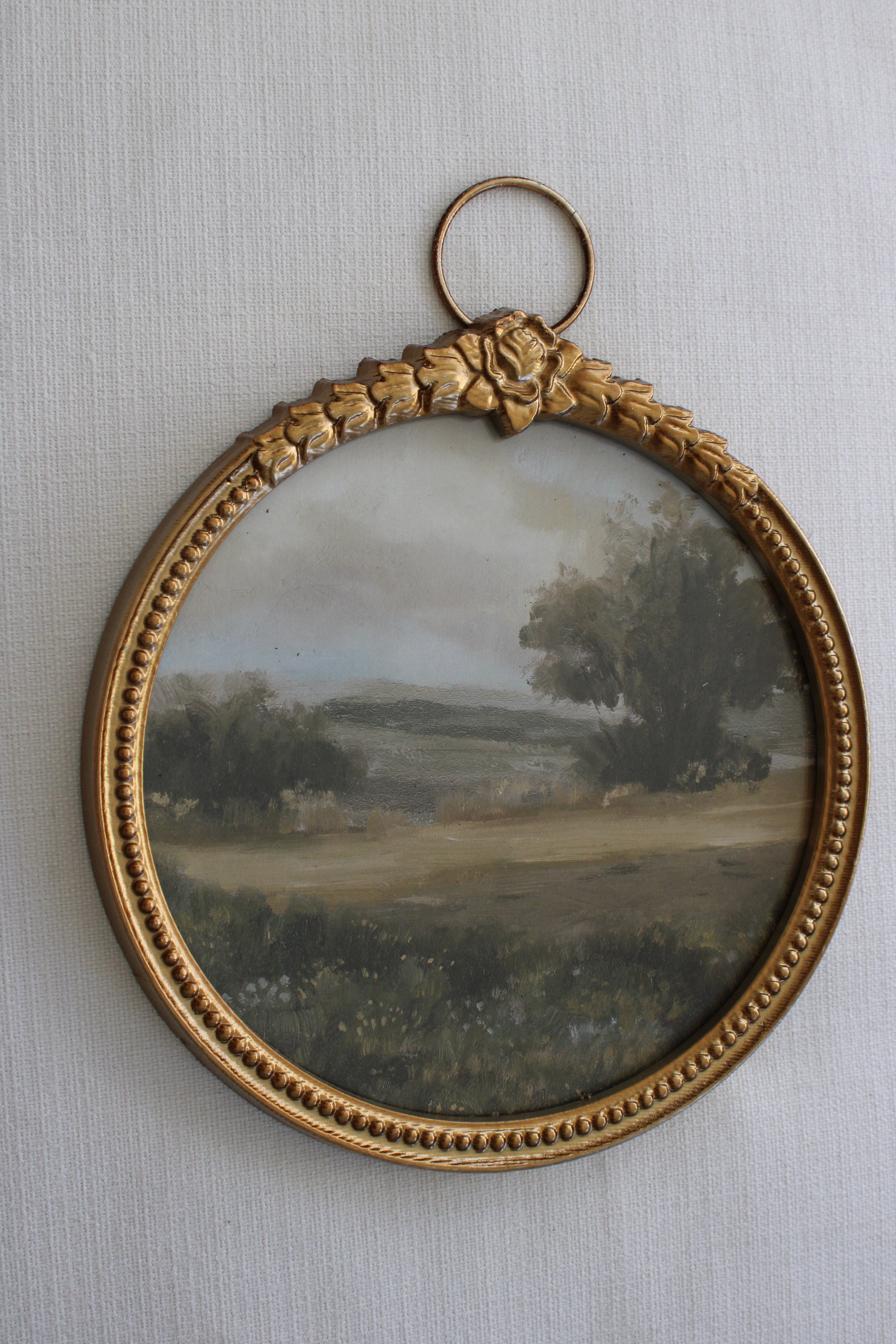 Round Gold Framed Printed Artwork