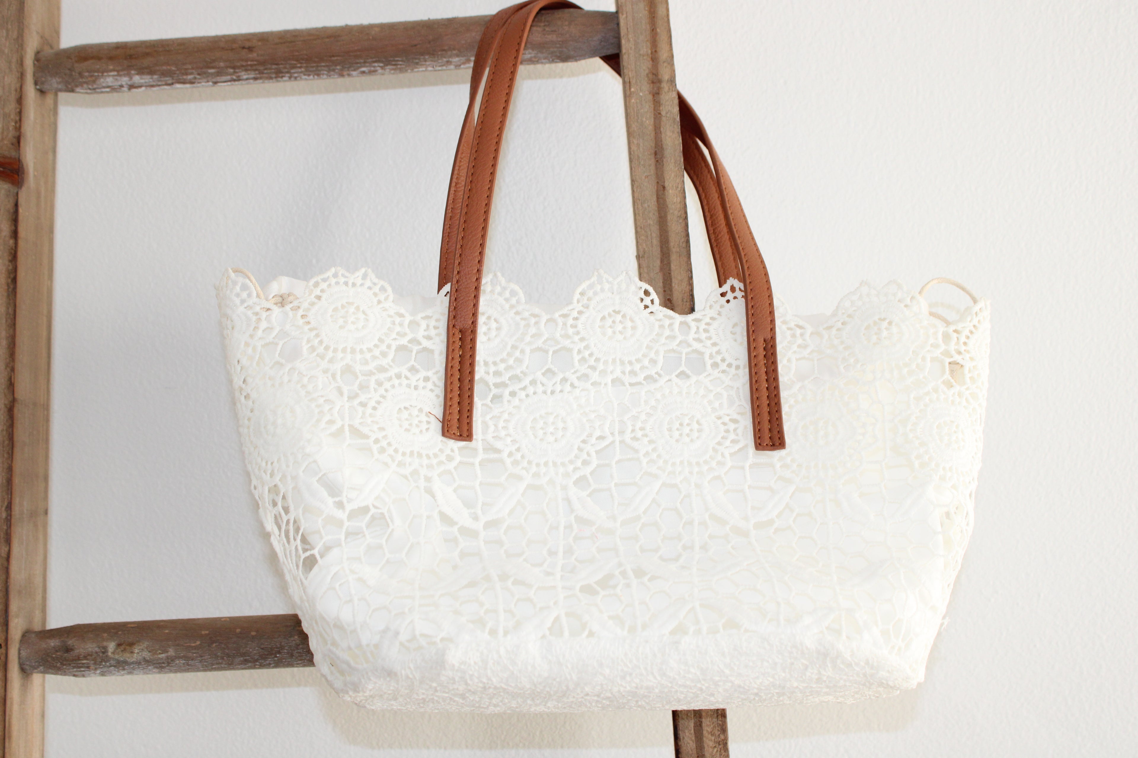 White Lace Handbag