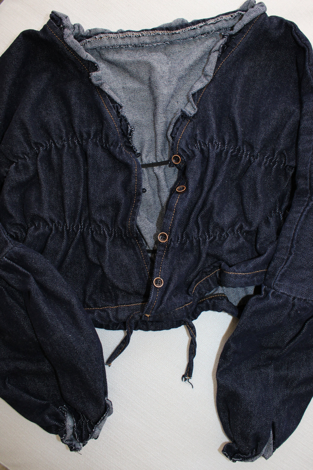 Soolrok Long Sleeve Denim Crop Top