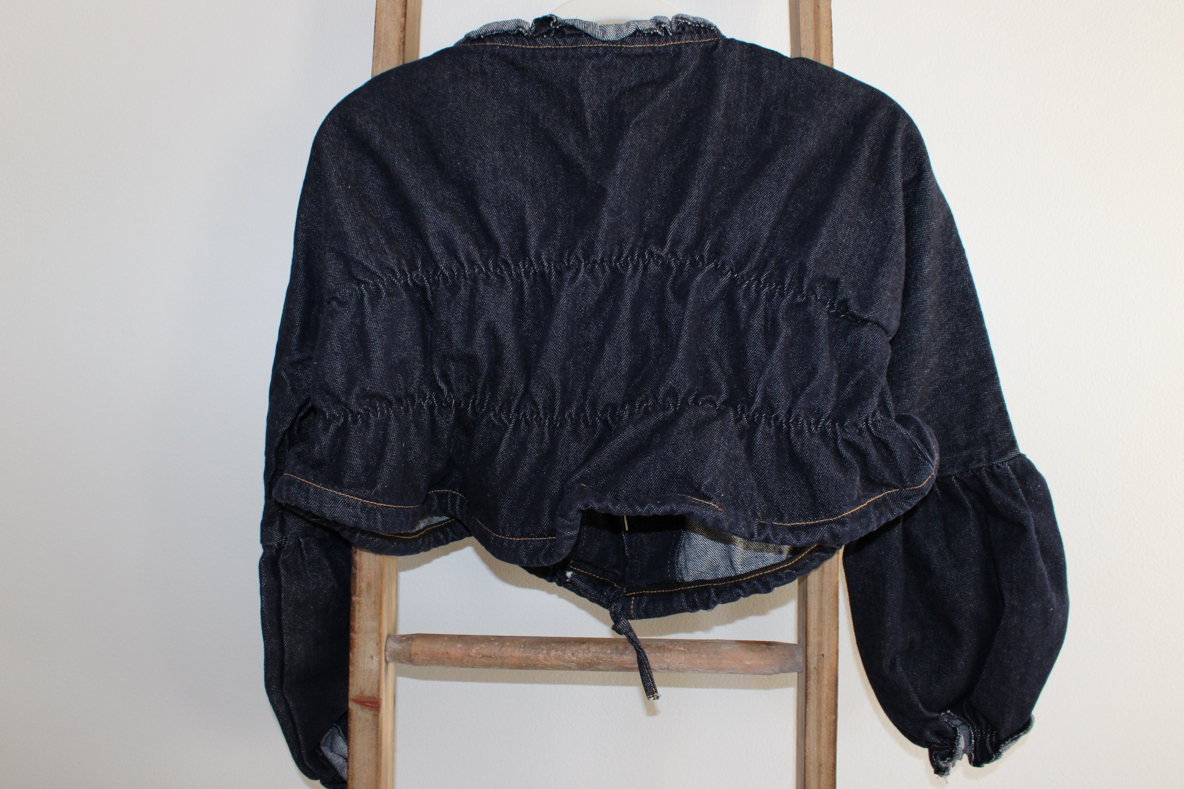 Soolrok Long Sleeve Denim Crop Top