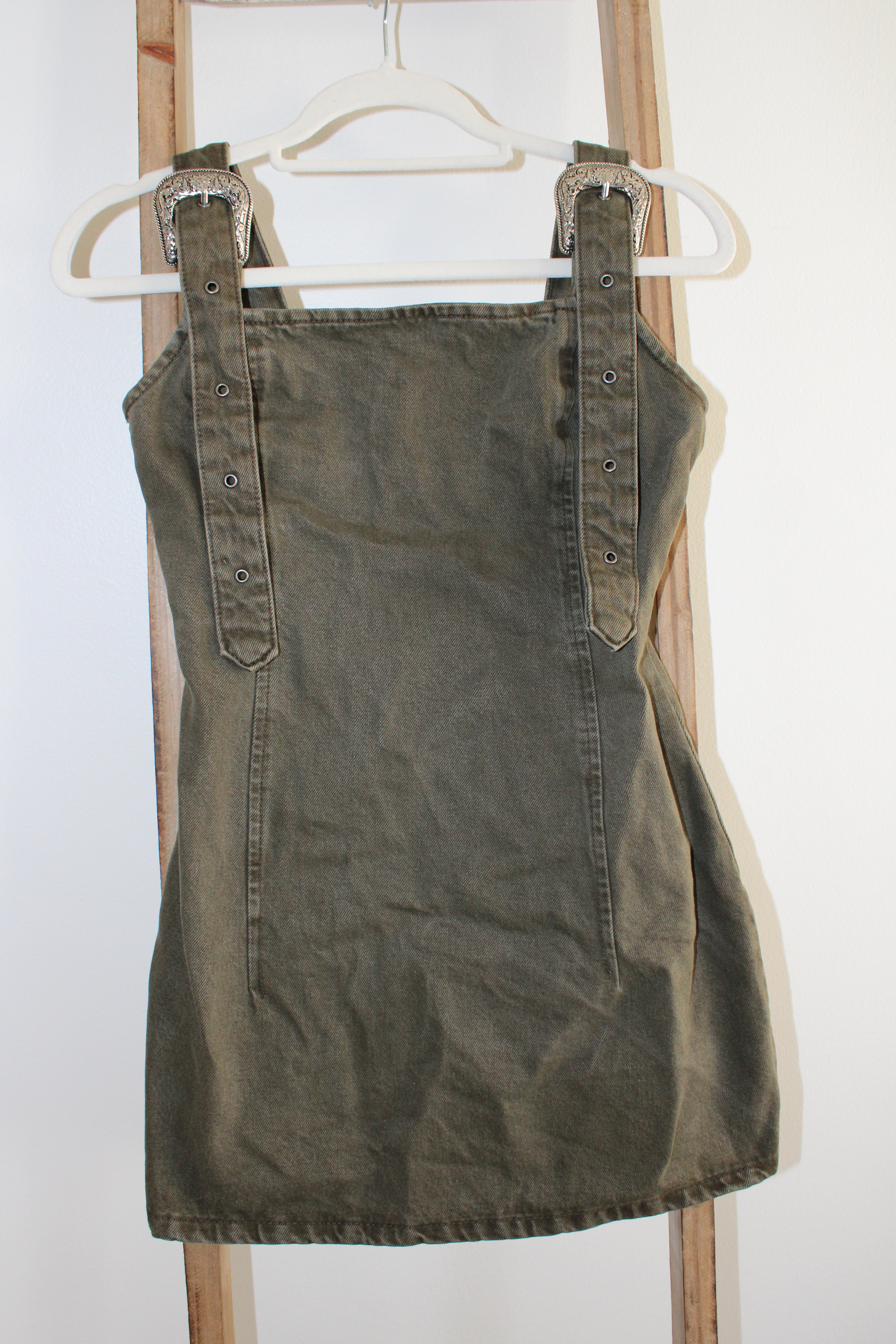 Zara Green Denim Dress