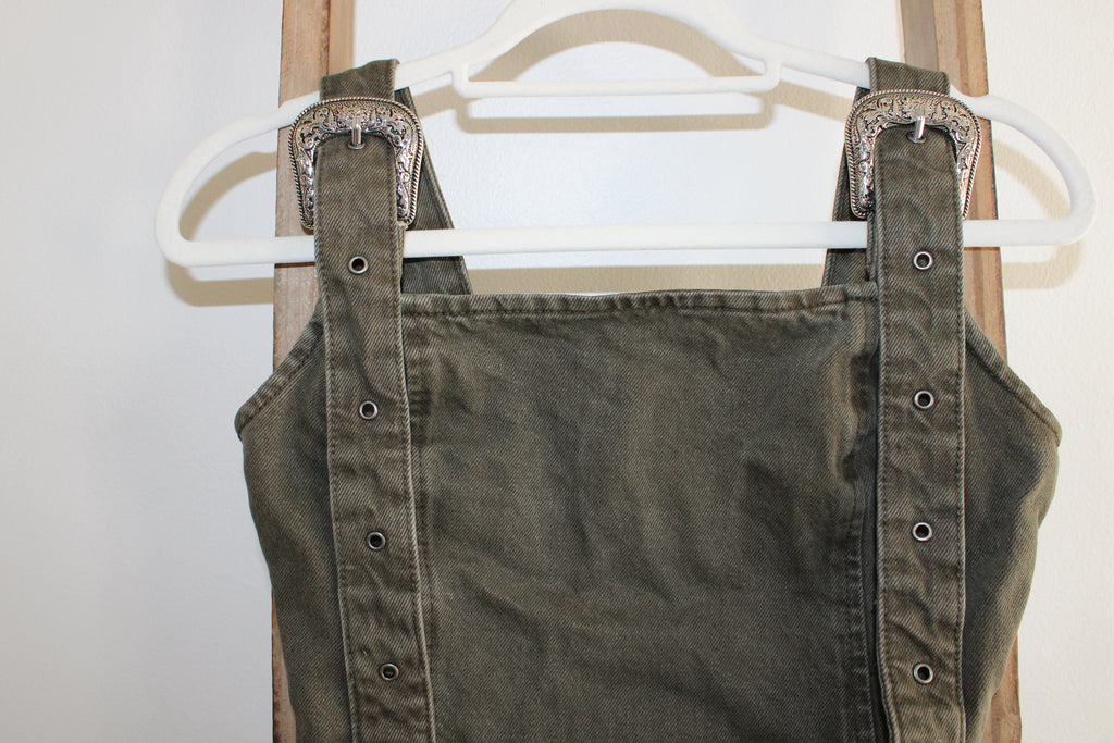 Zara Green Denim Dress