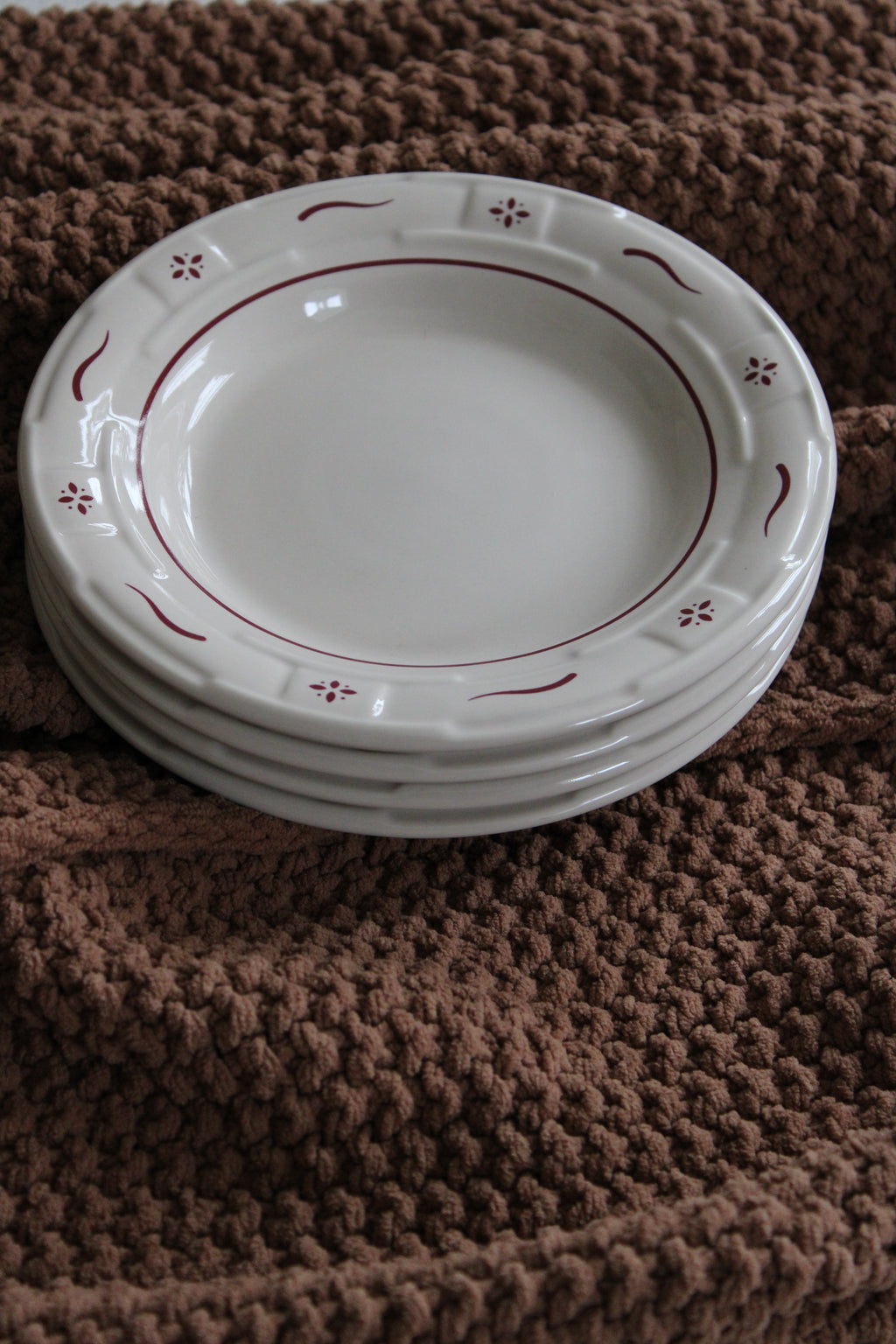 Longaberger Pottery Woven Traditions Heritage Side Plates