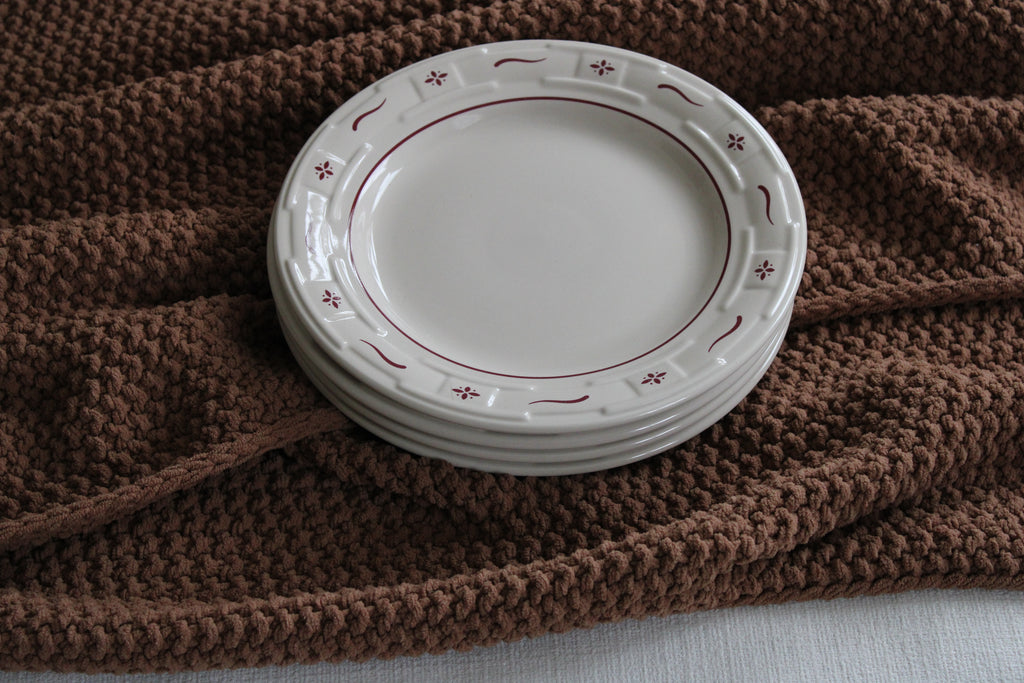 Longaberger Pottery Woven Traditions Heritage Dinner Plates