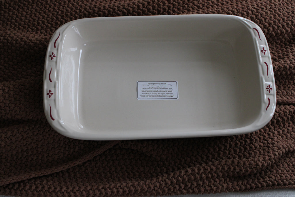 Longaberger Woven Traditions 16" Red Baking Dish