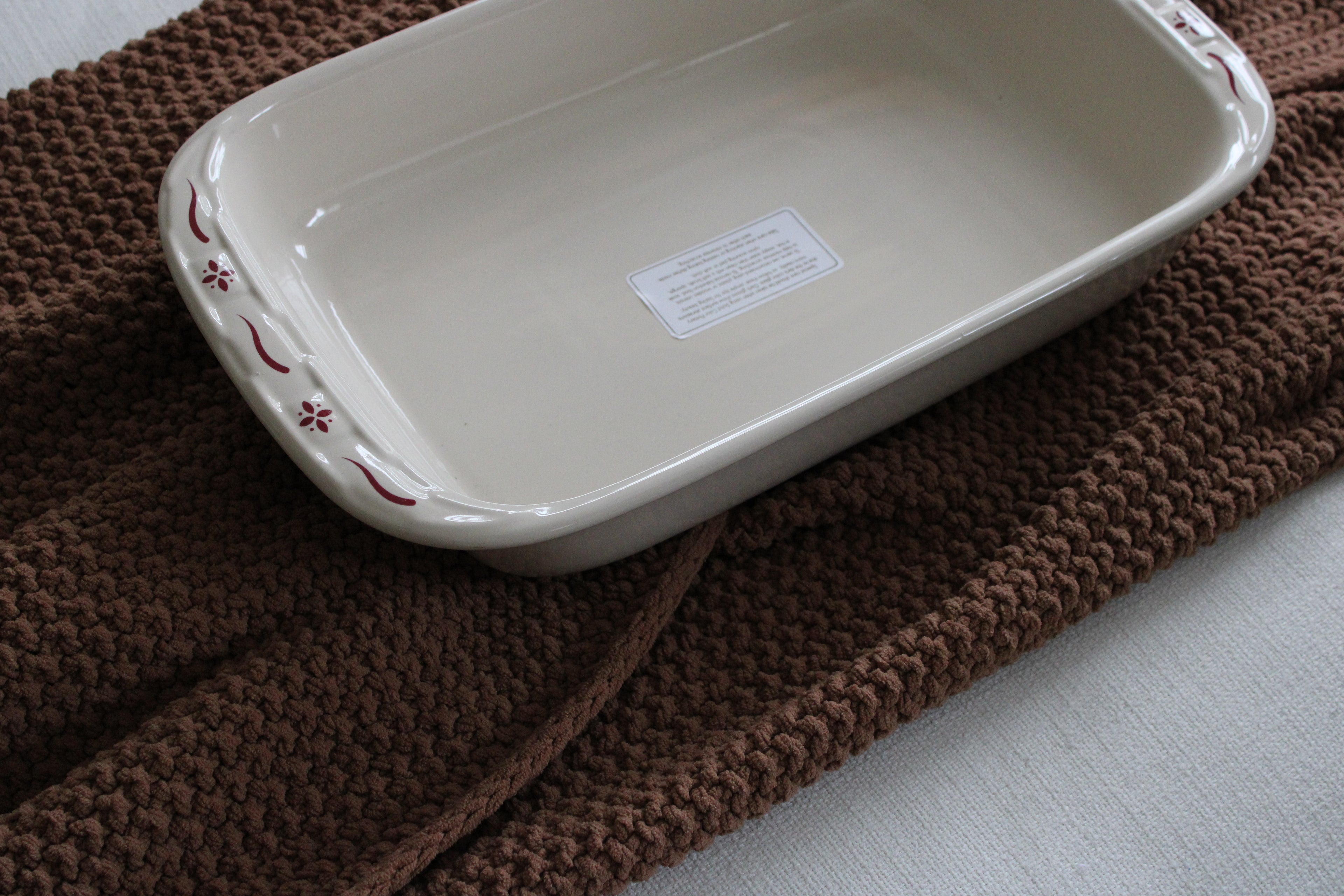 Longaberger Woven Traditions 16" Red Baking Dish