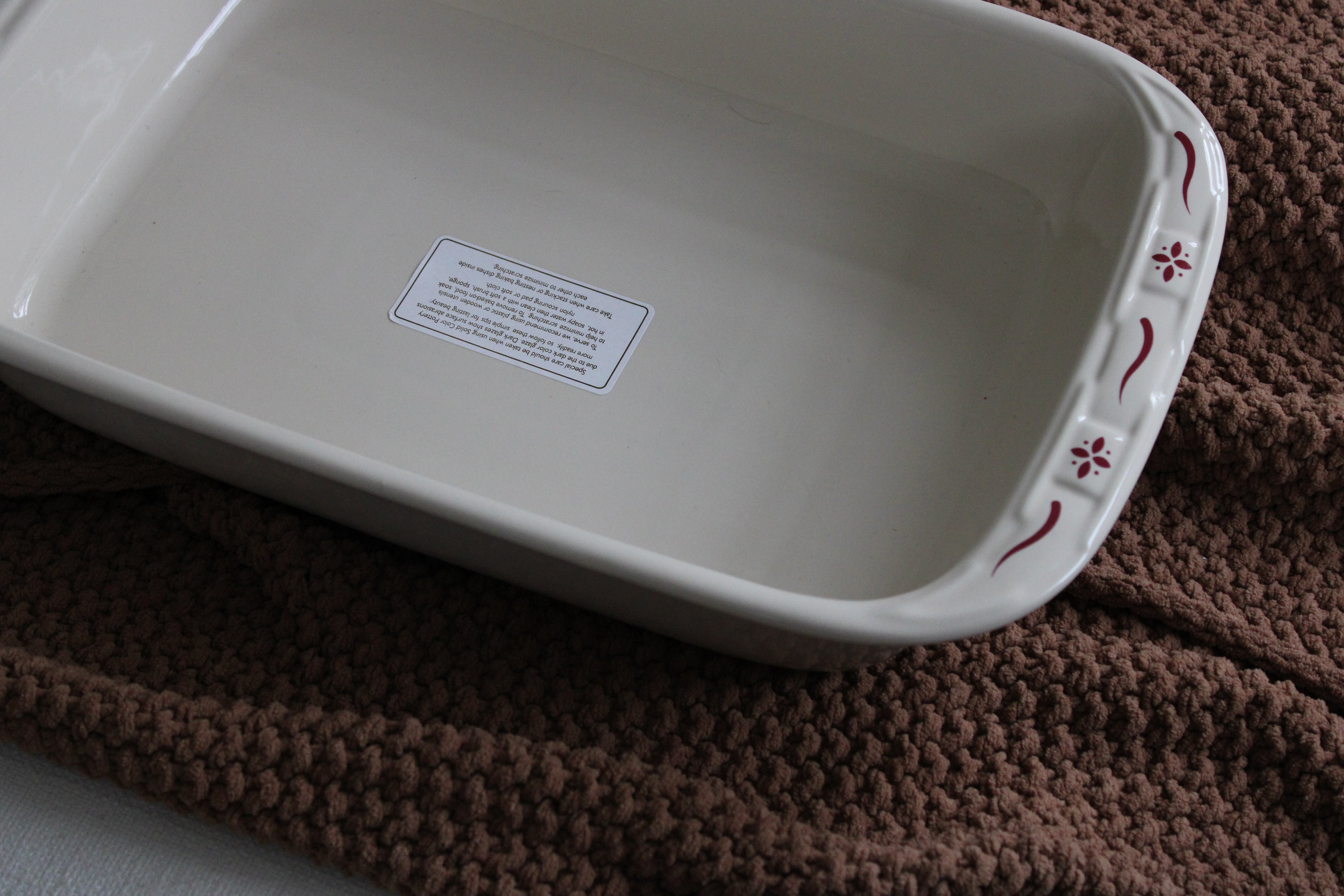 Longaberger Woven Traditions 16" Red Baking Dish
