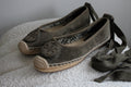 Tory Burch Olive green Suede Espadrilles