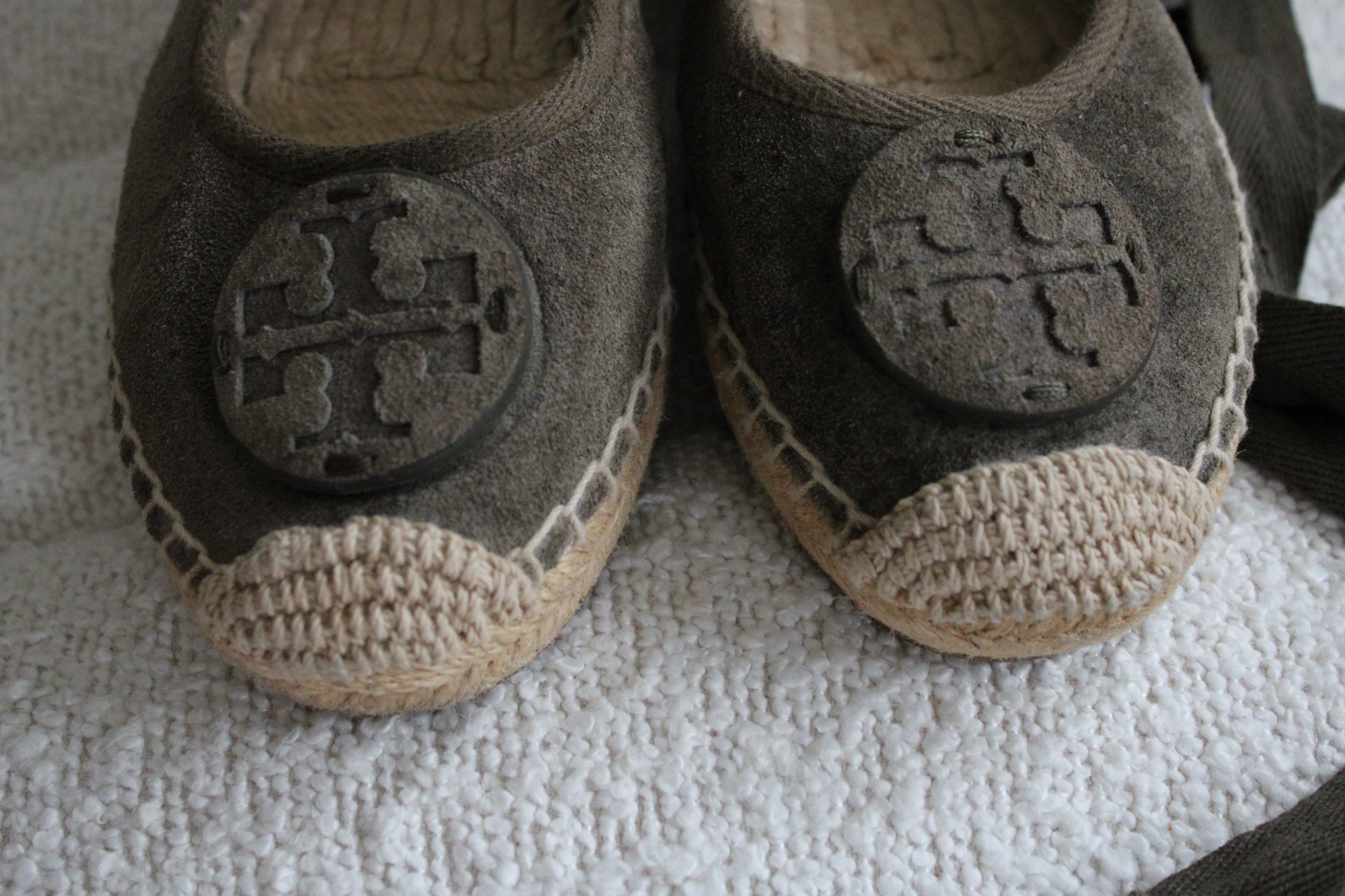 Tory Burch Olive green Suede Espadrilles
