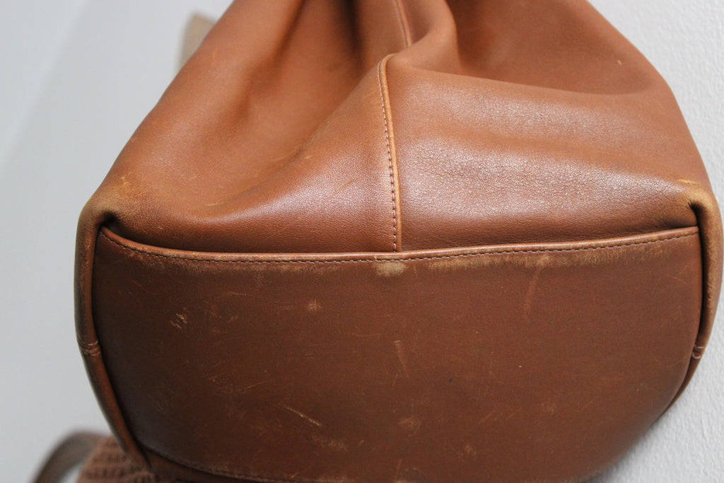 Coach Vintage 9166 Legacy Brown Leather Drawstring Bucket Bag