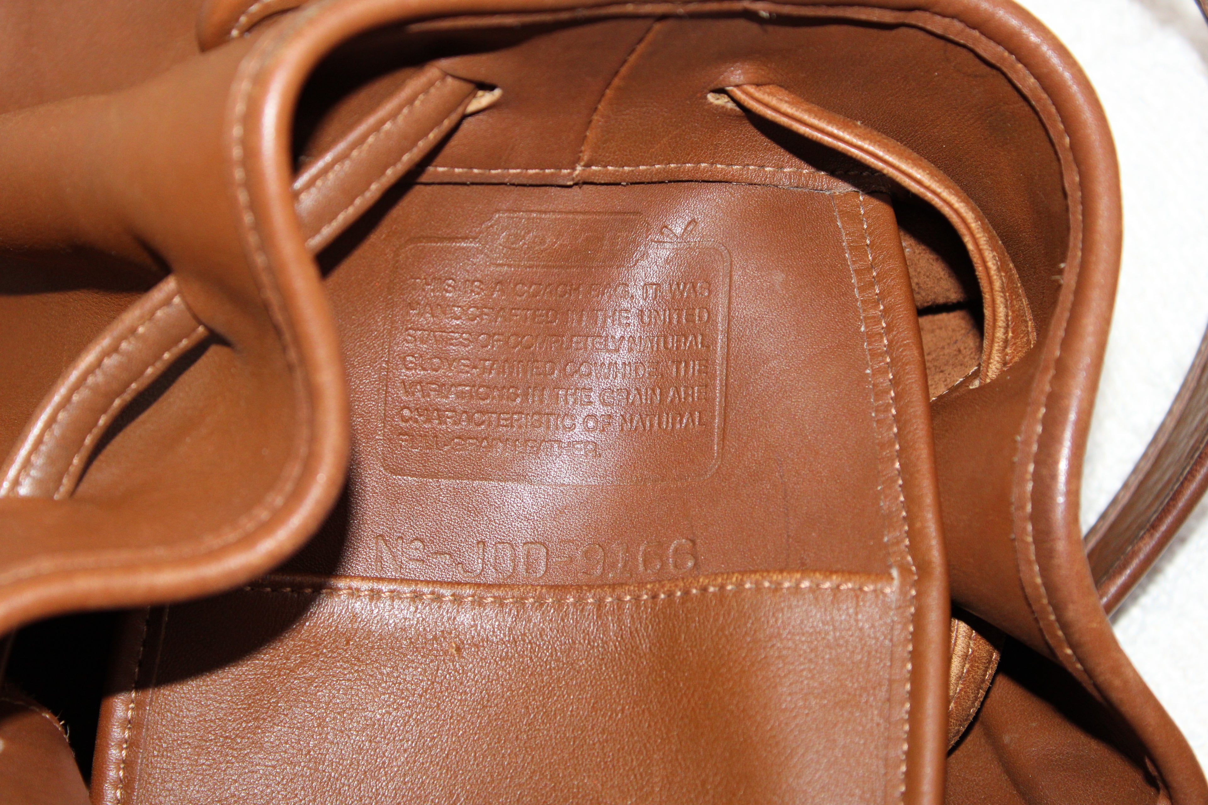 Coach Vintage 9166 Legacy Brown Leather Drawstring Bucket Bag