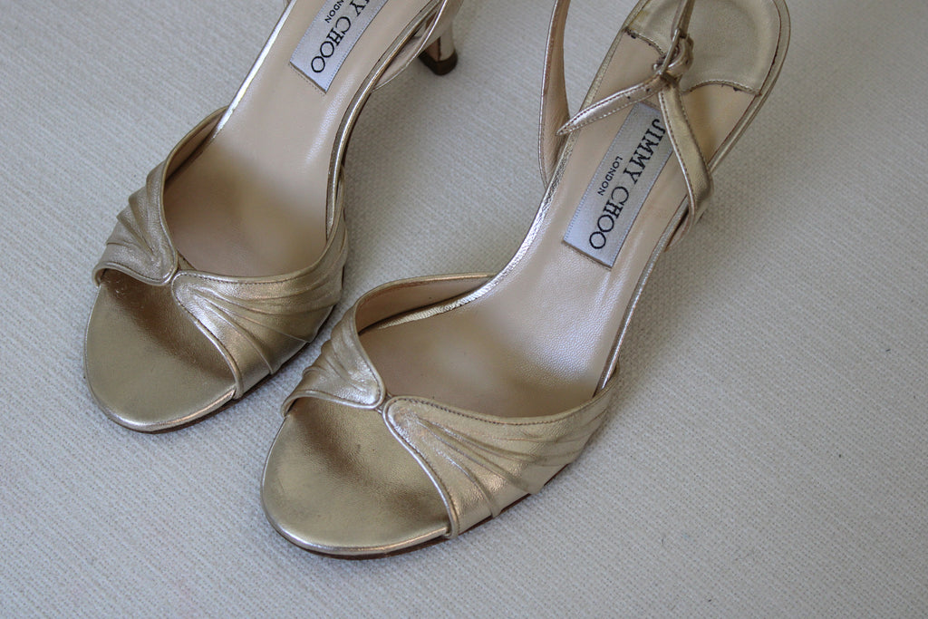 Jimmy Choo Gold Slingback Heels