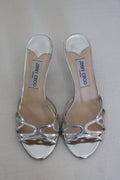 Jimmy Choo Silver Slip On Heels