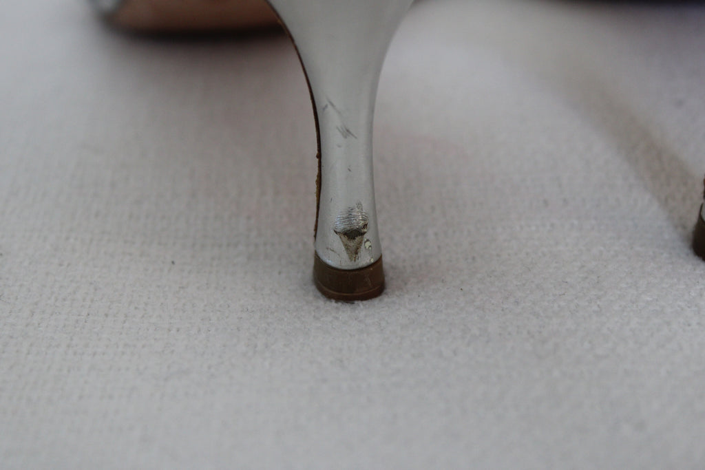 Jimmy Choo Silver Slip On Heels