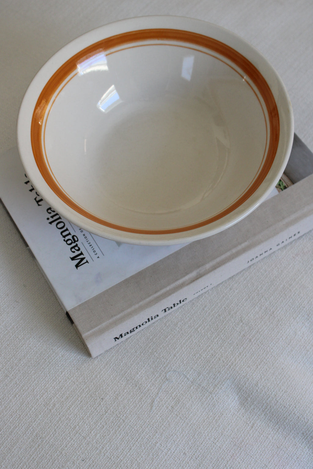Vintage Orange Lined bowl