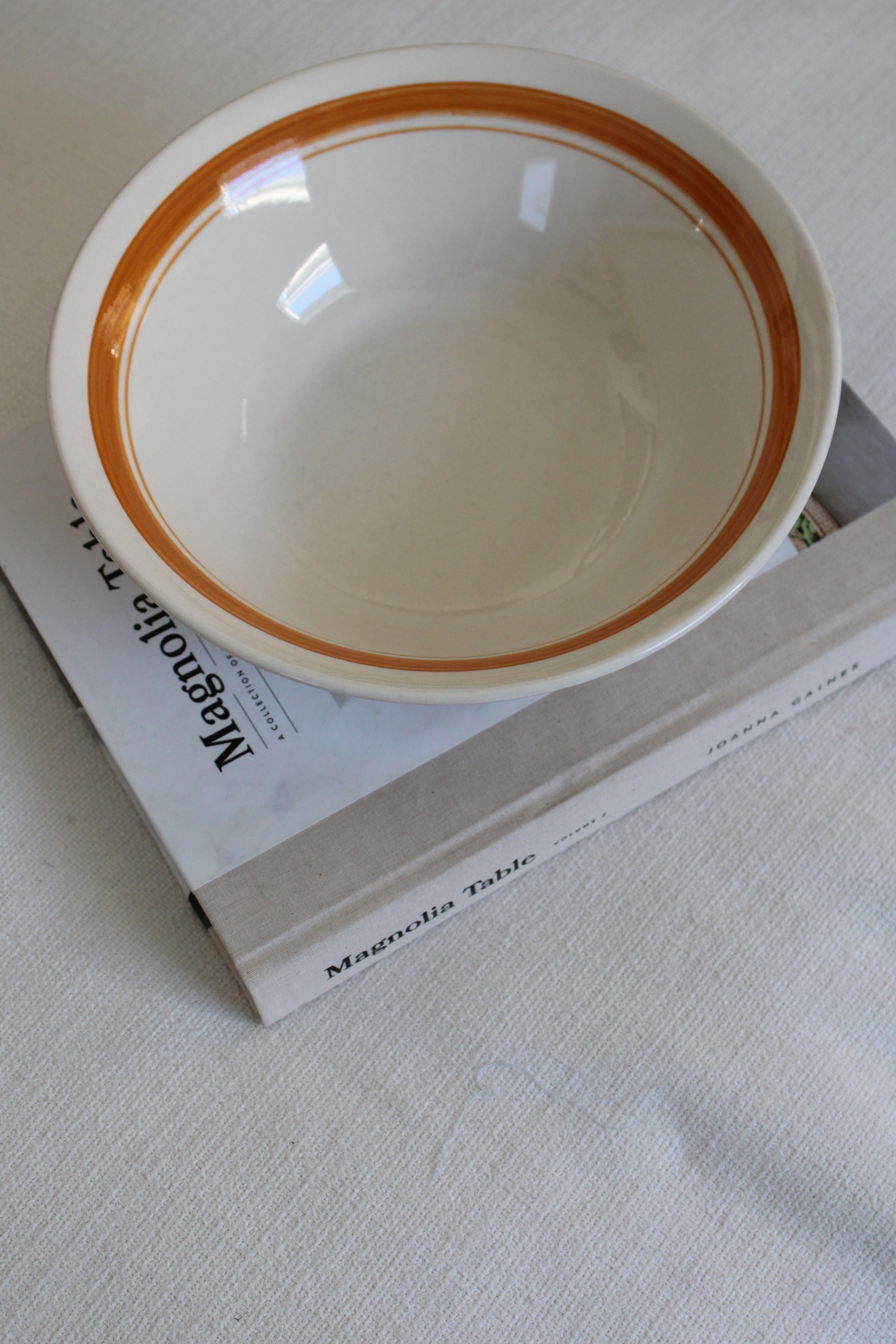 Vintage Orange Lined bowl