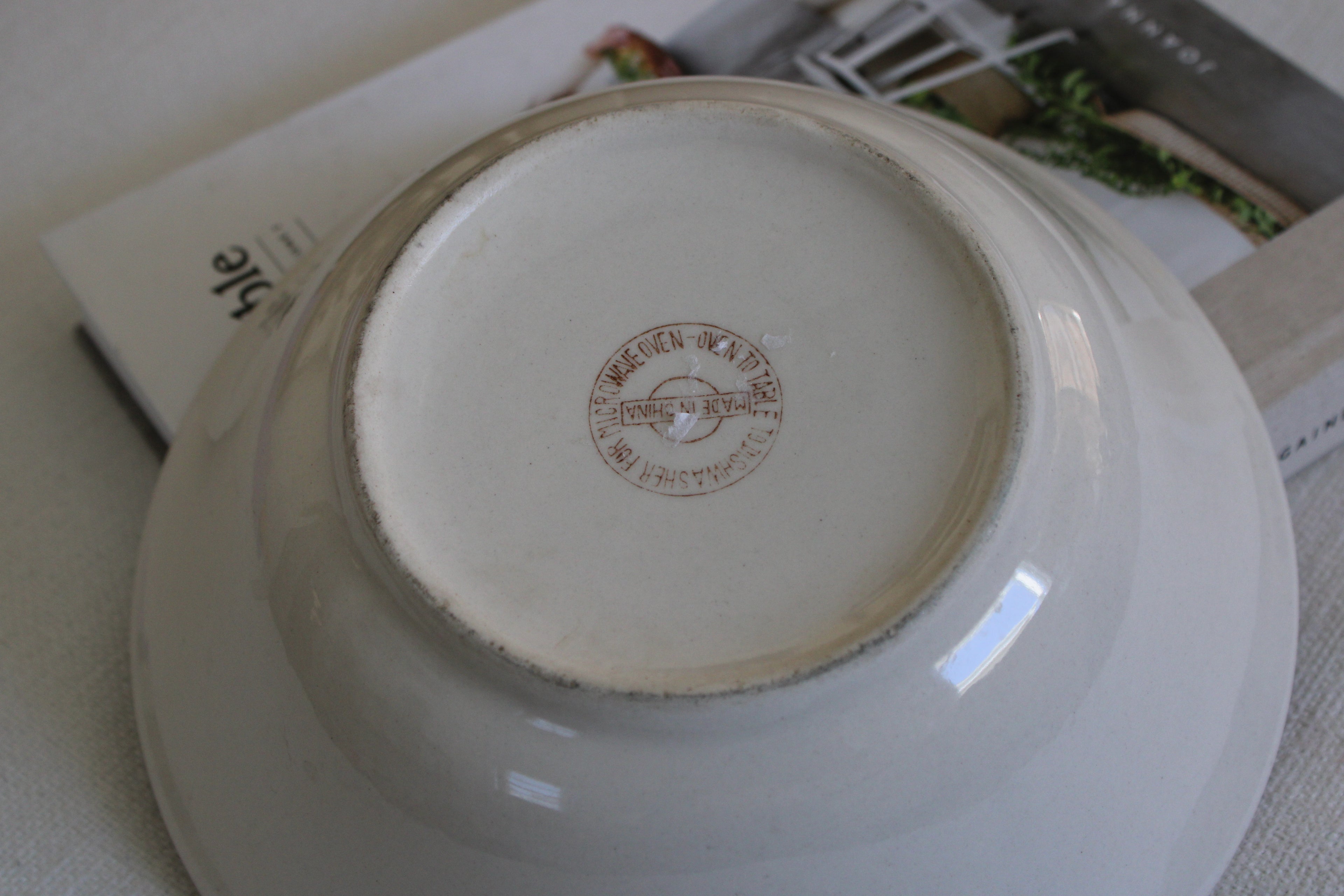 Vintage Orange Lined bowl