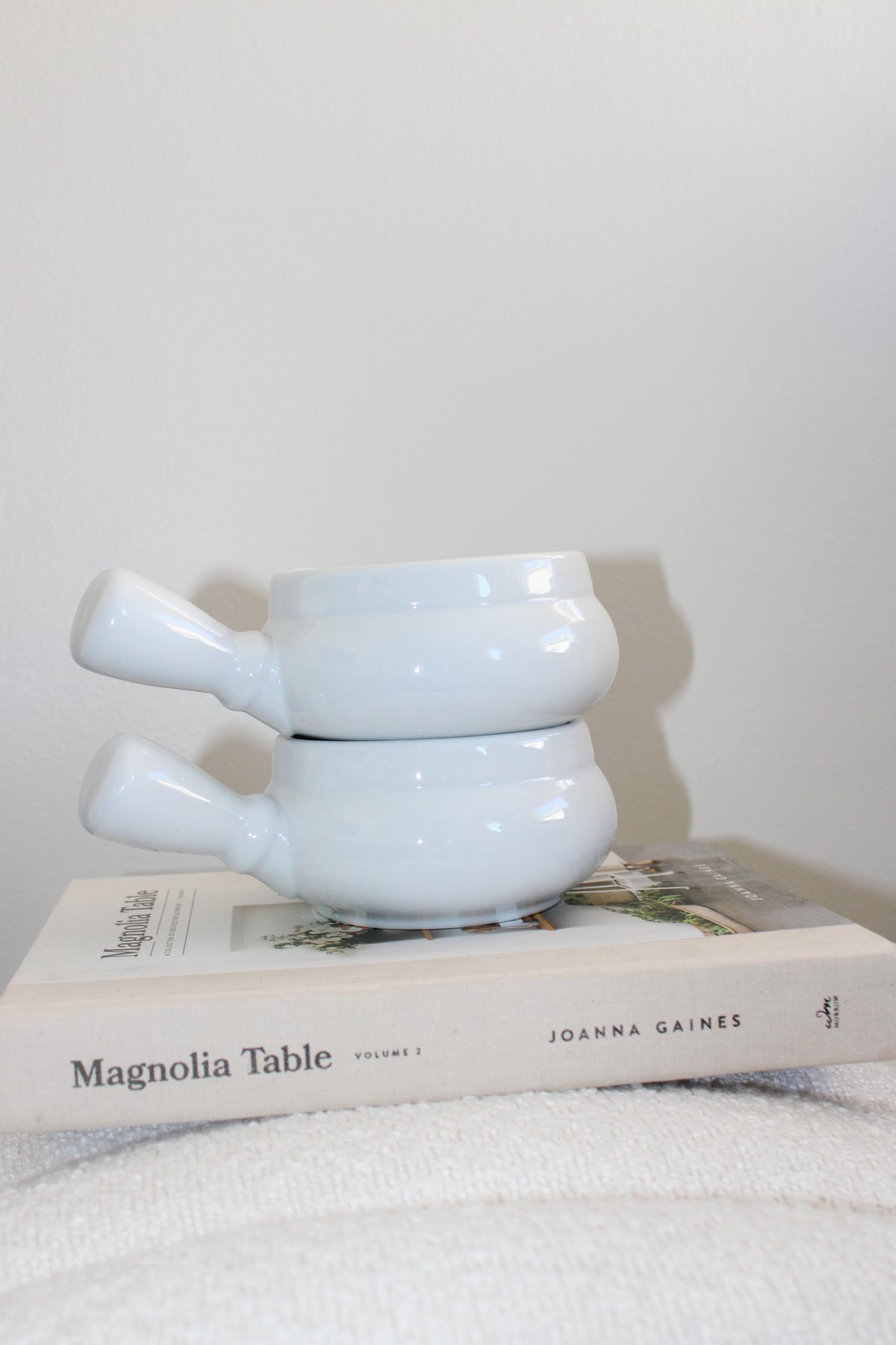 Sur La Table White Soup Bowl with Handle