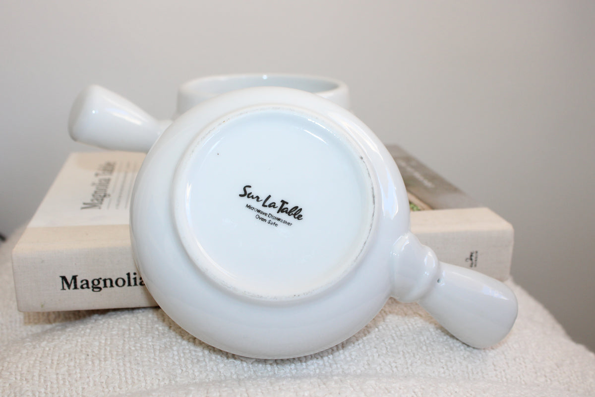 Sur La Table White Soup Bowl with Handle