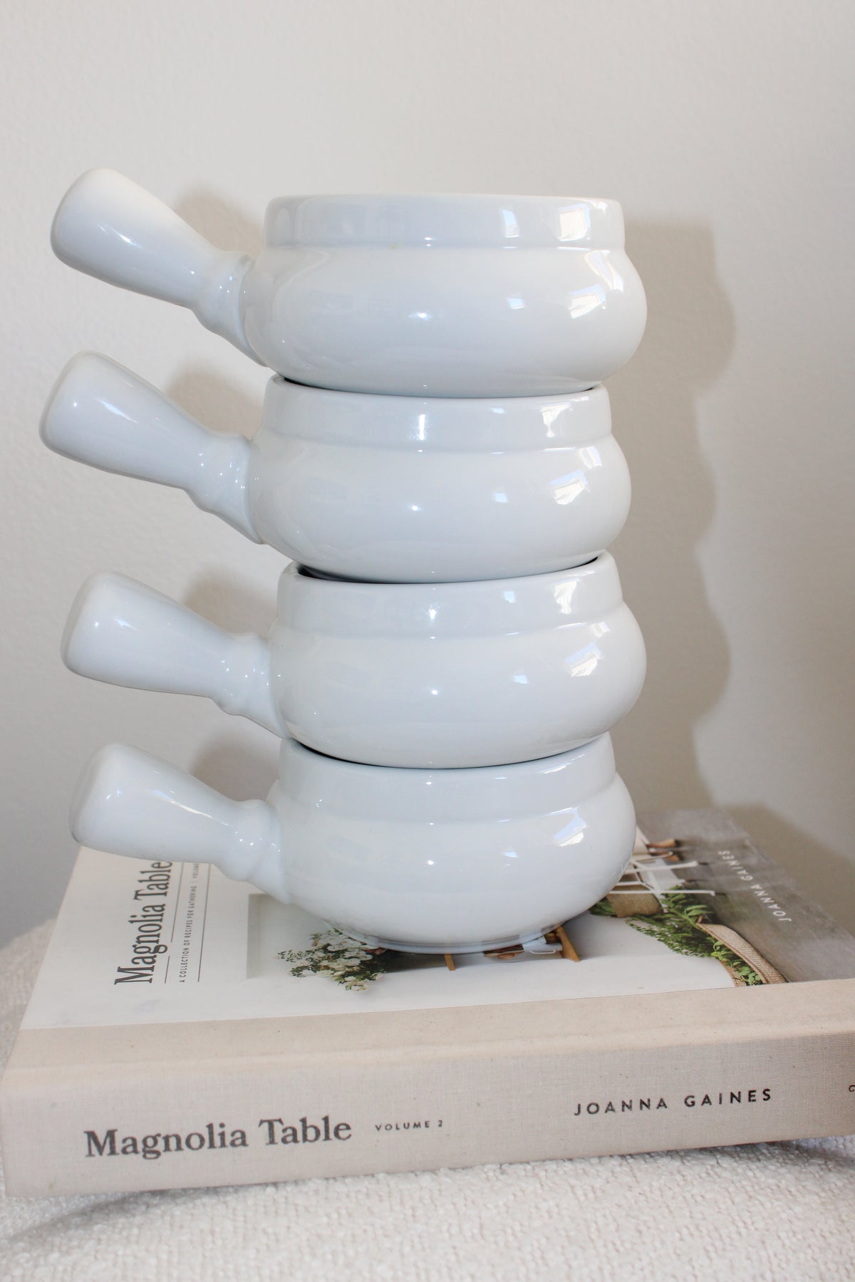 Sur La Table White Soup Bowl with Handle