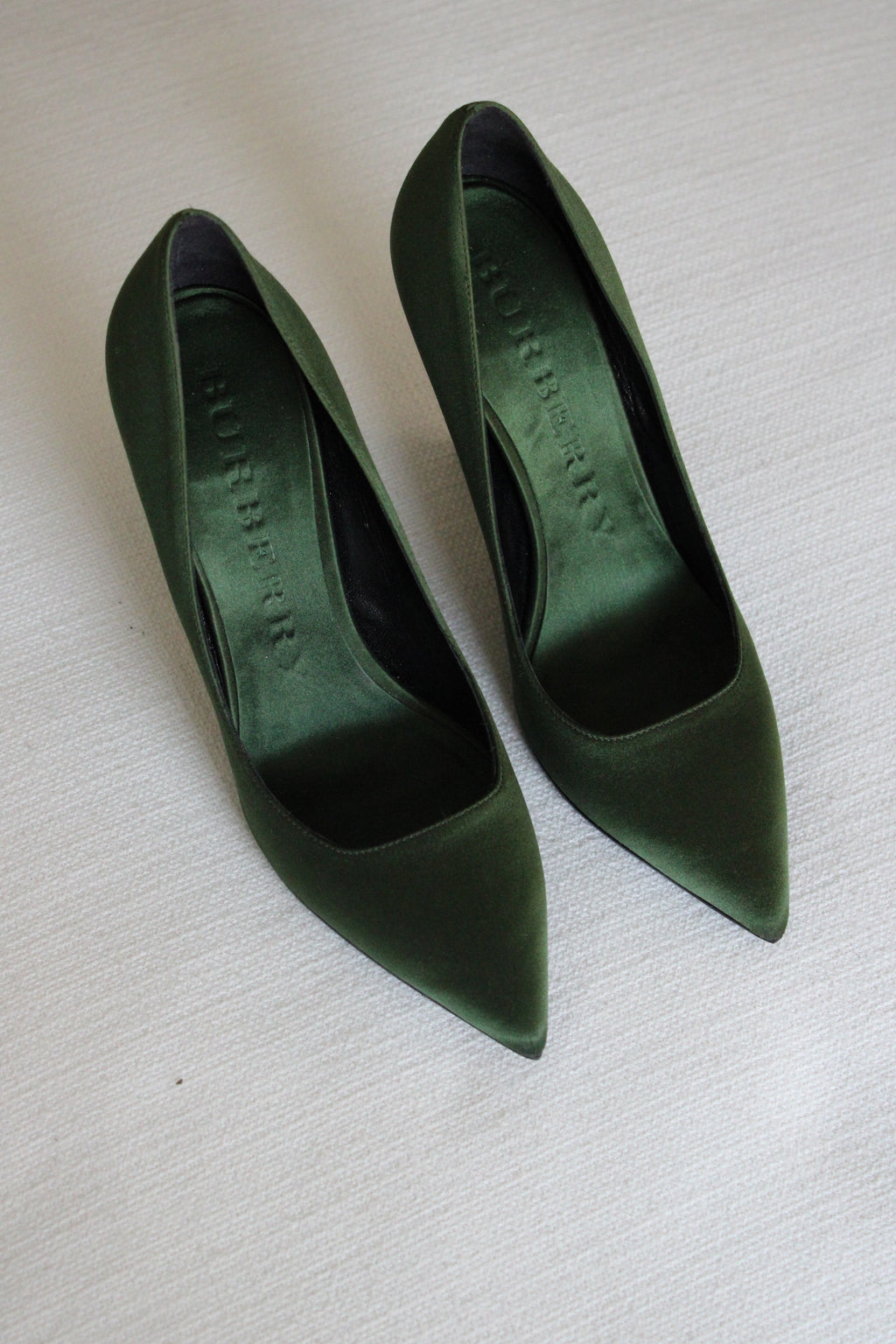 Vintage Burberry Green Wedges