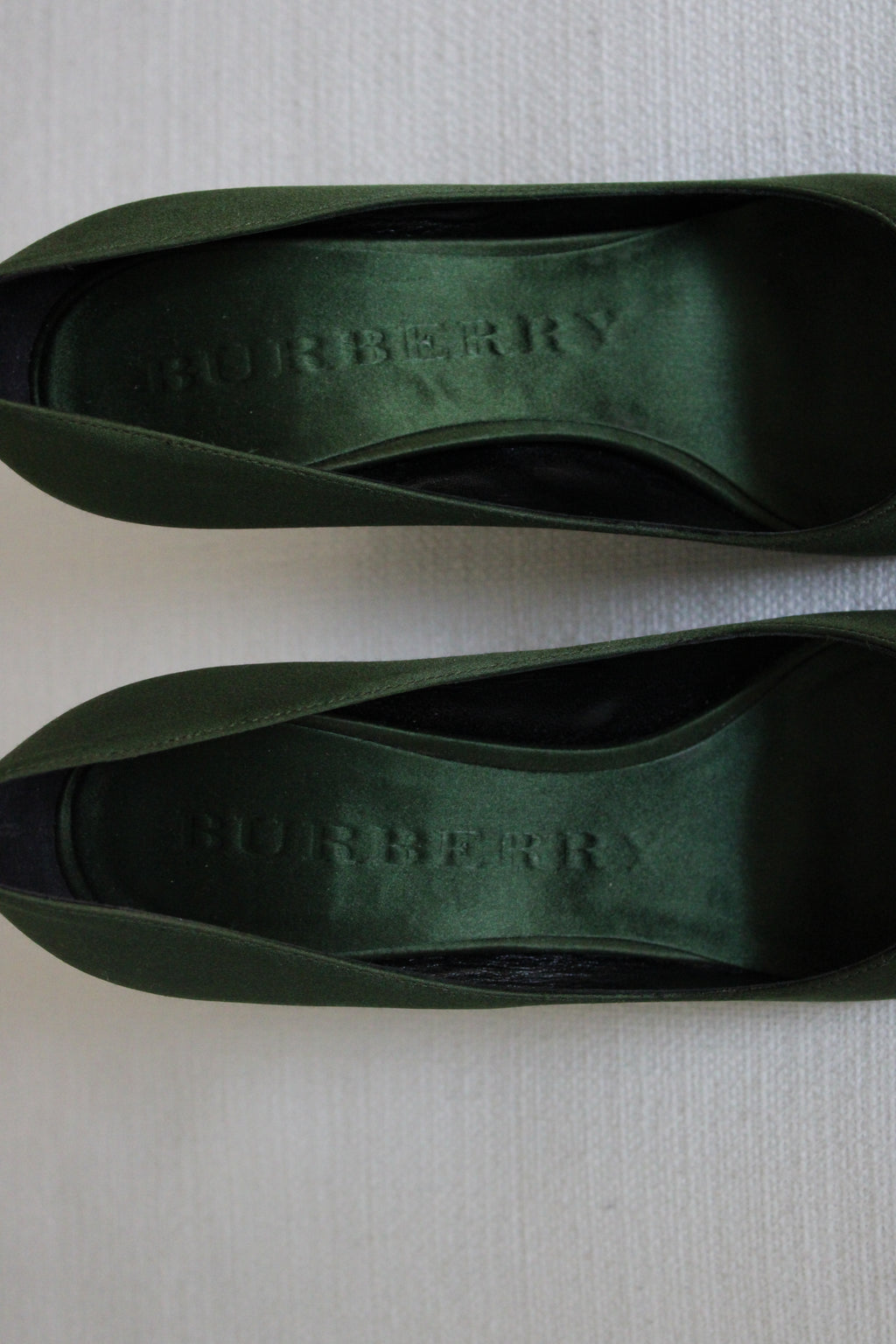 Vintage Burberry Green Wedges