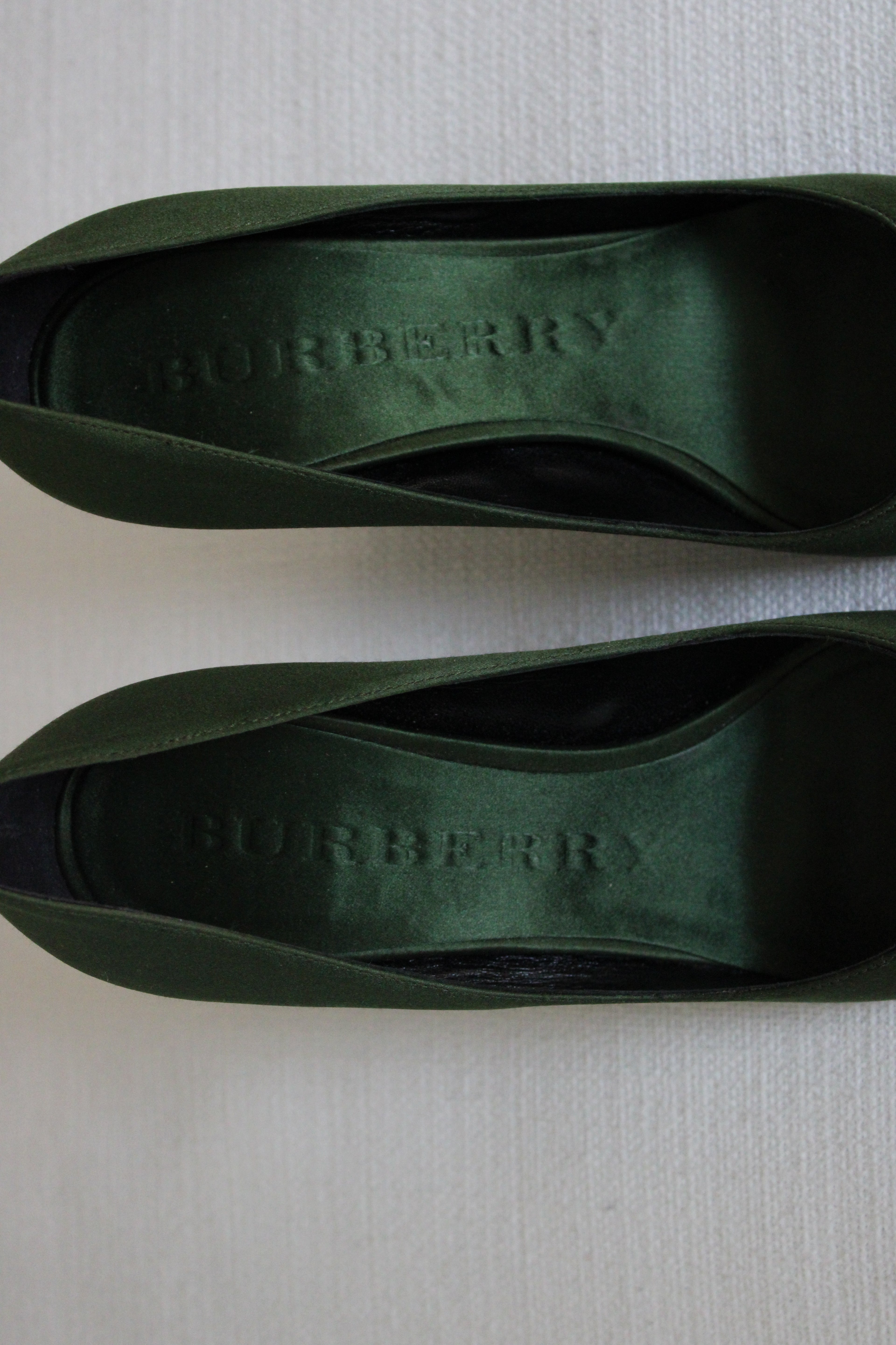 Vintage Burberry Green Wedges