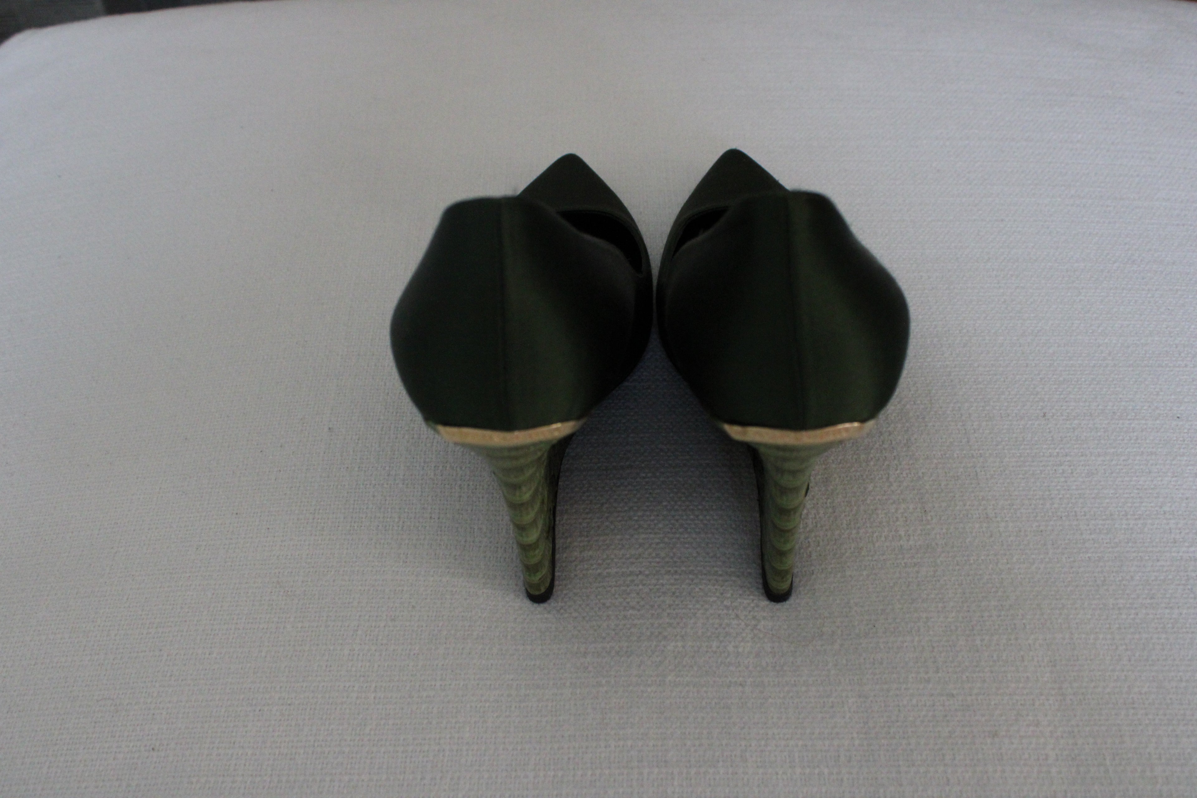 Vintage Burberry Green Wedges