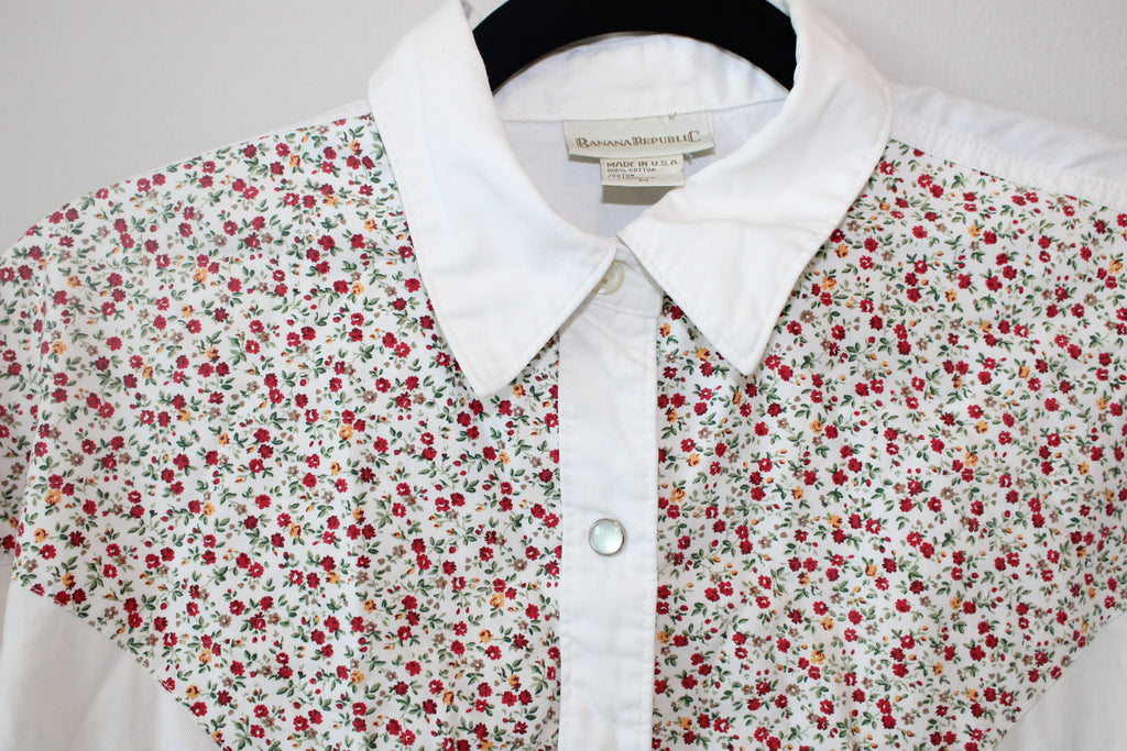 Vintage Banana Republic Heritage Floral Yoke Western Shirt