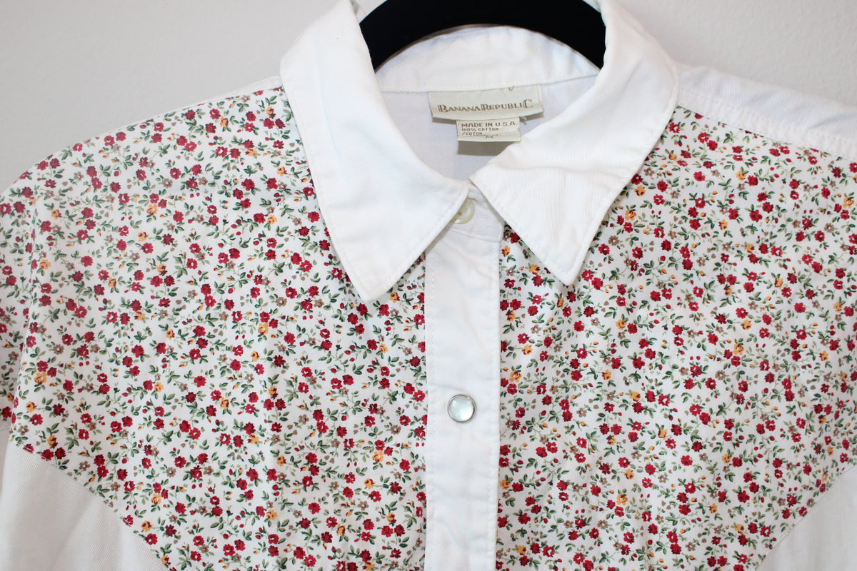 Vintage Banana Republic Heritage Floral Yoke Western Shirt