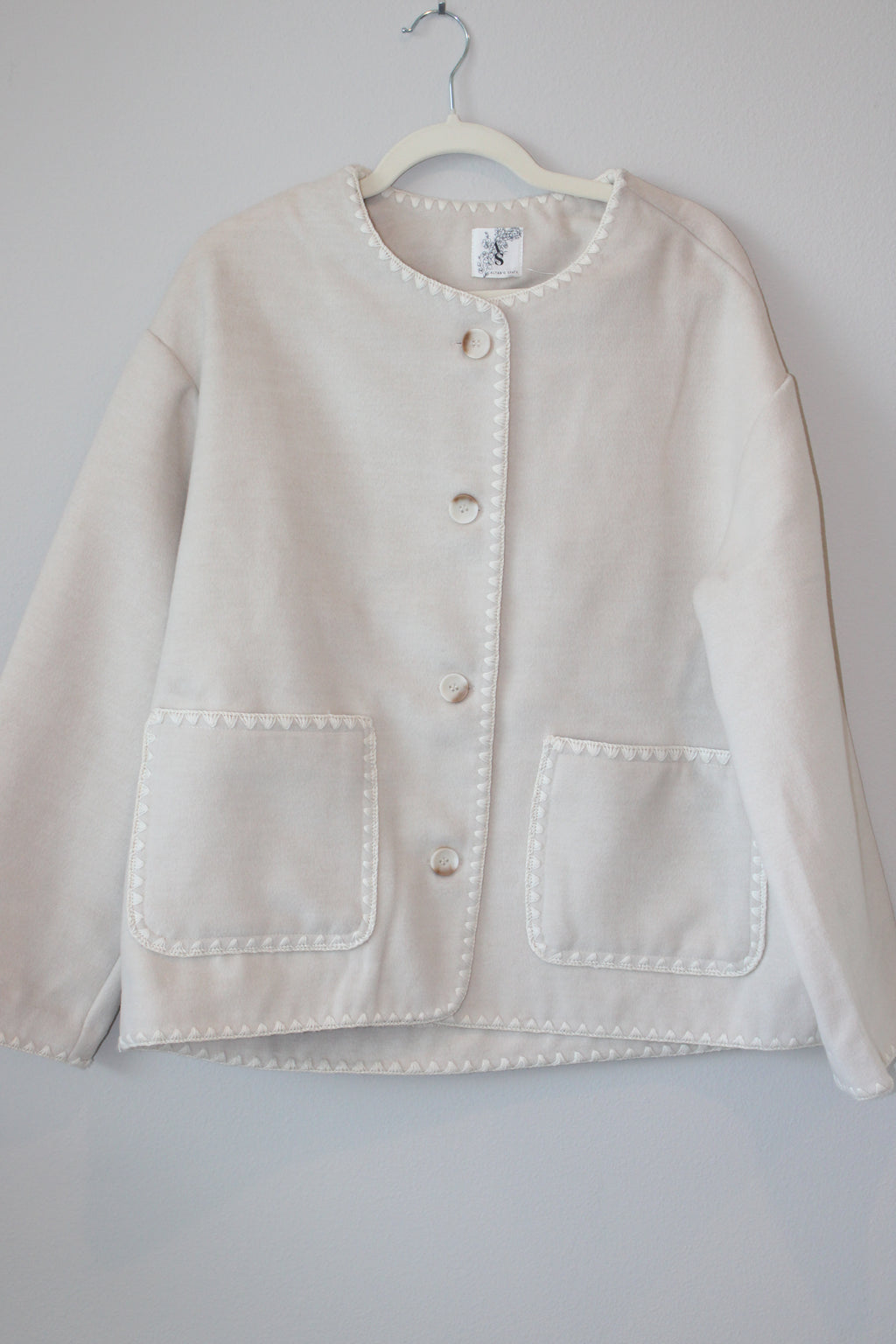 Altar'd State Leona Whipstitch Trim Collarless Jacket