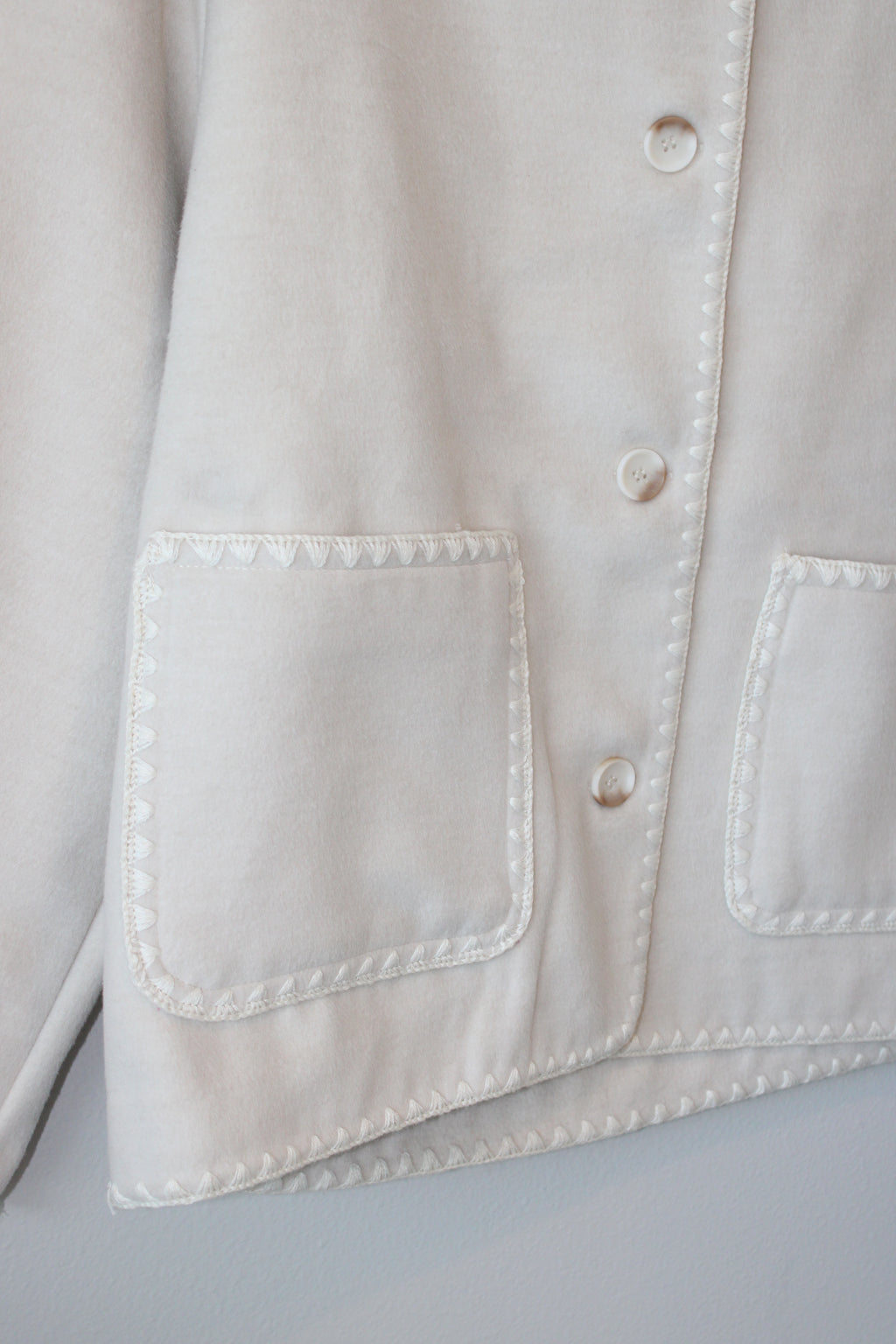 Altar'd State Leona Whipstitch Trim Collarless Jacket