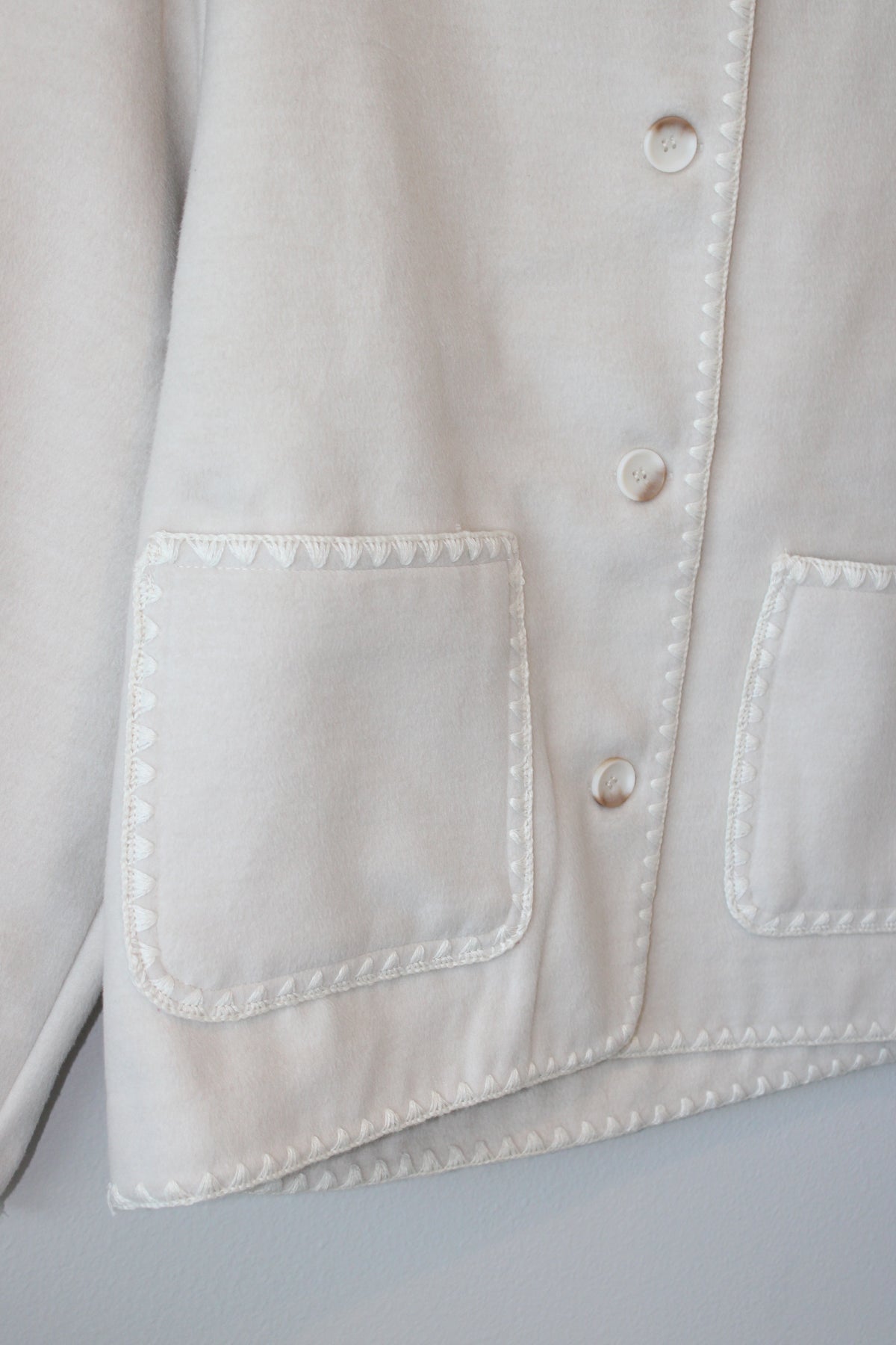 Altar'd State Leona Whipstitch Trim Collarless Jacket