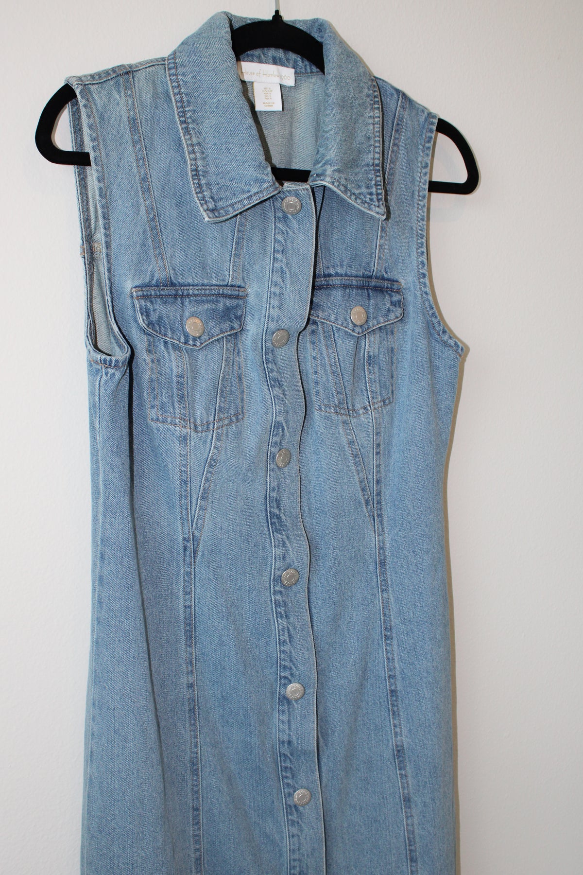 House of Harlow 1960 jean sleeveless button front maxi dress