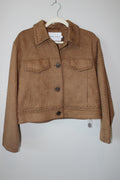 Rebecca Minkoff Faux Suede Whipstitch Trucker Jacket