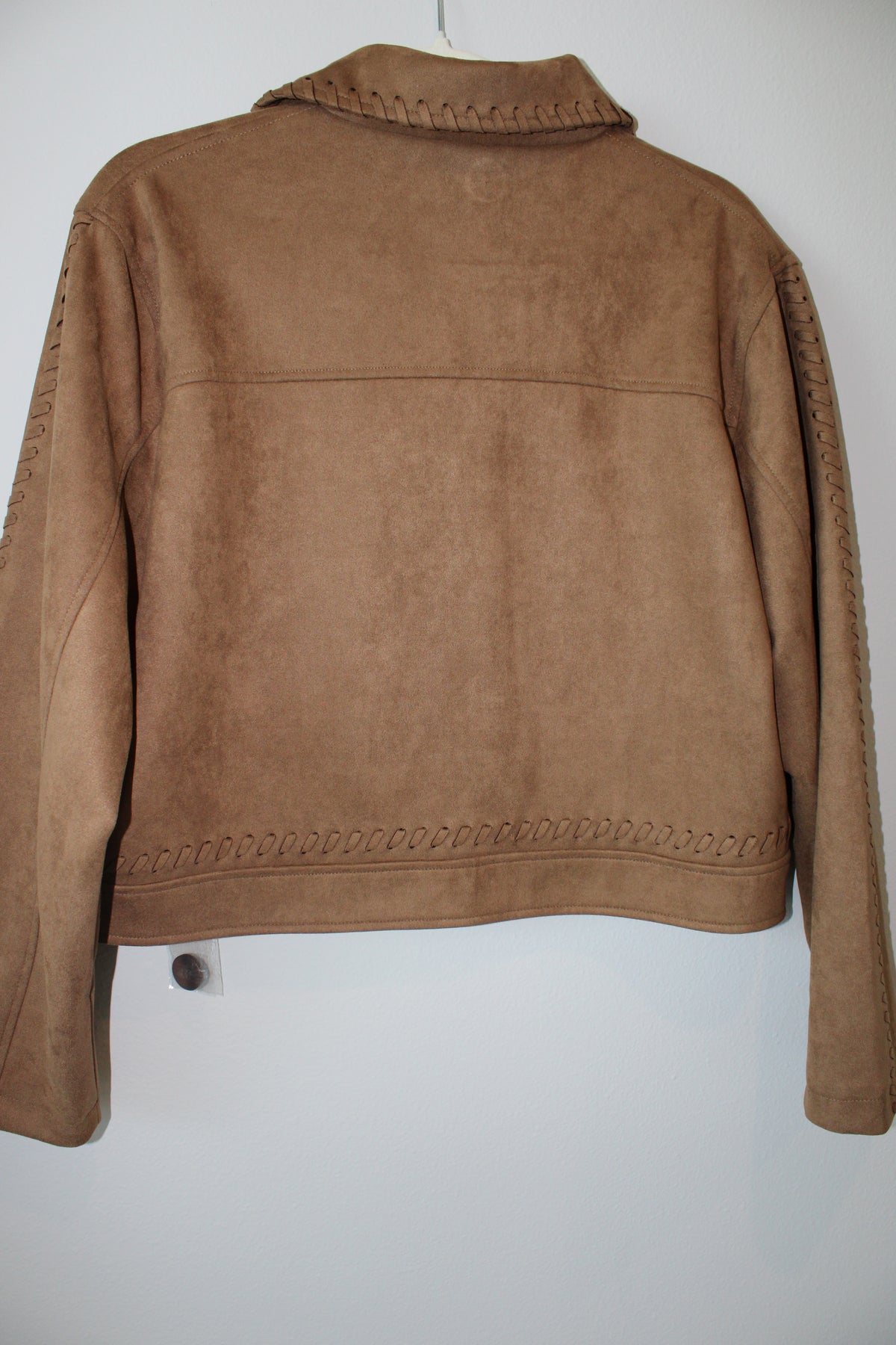 Rebecca Minkoff Faux Suede Whipstitch Trucker Jacket