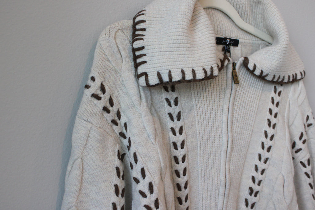 7 for all mankind zip sweater