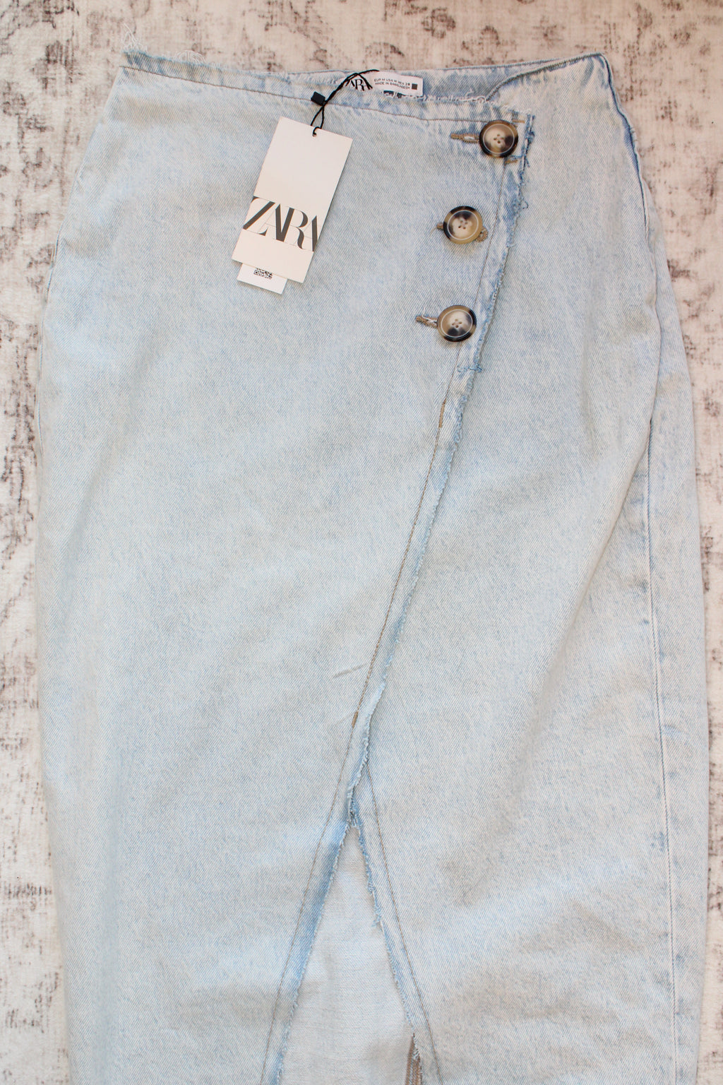 Zara denim midi skirt