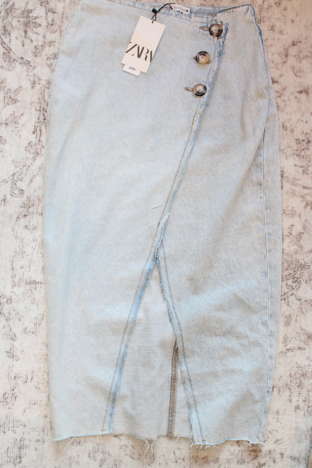 Zara denim midi skirt