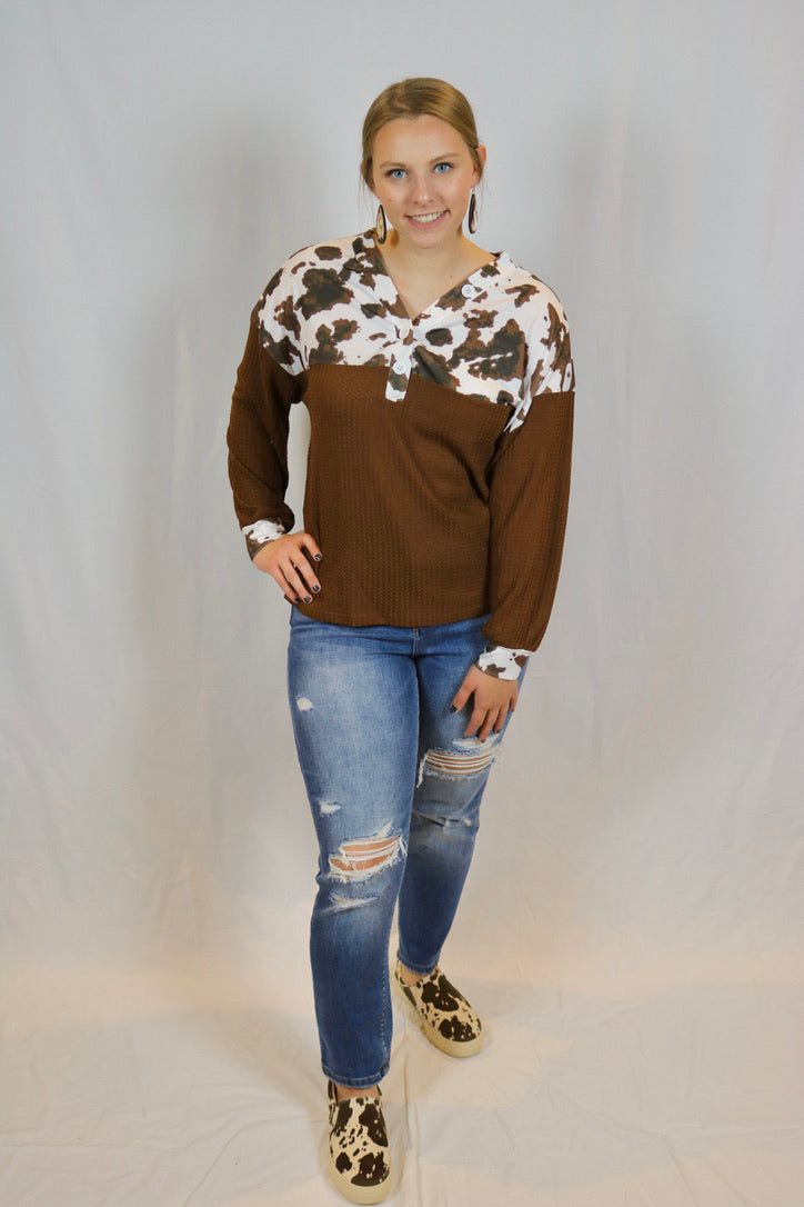 Cow Print Top